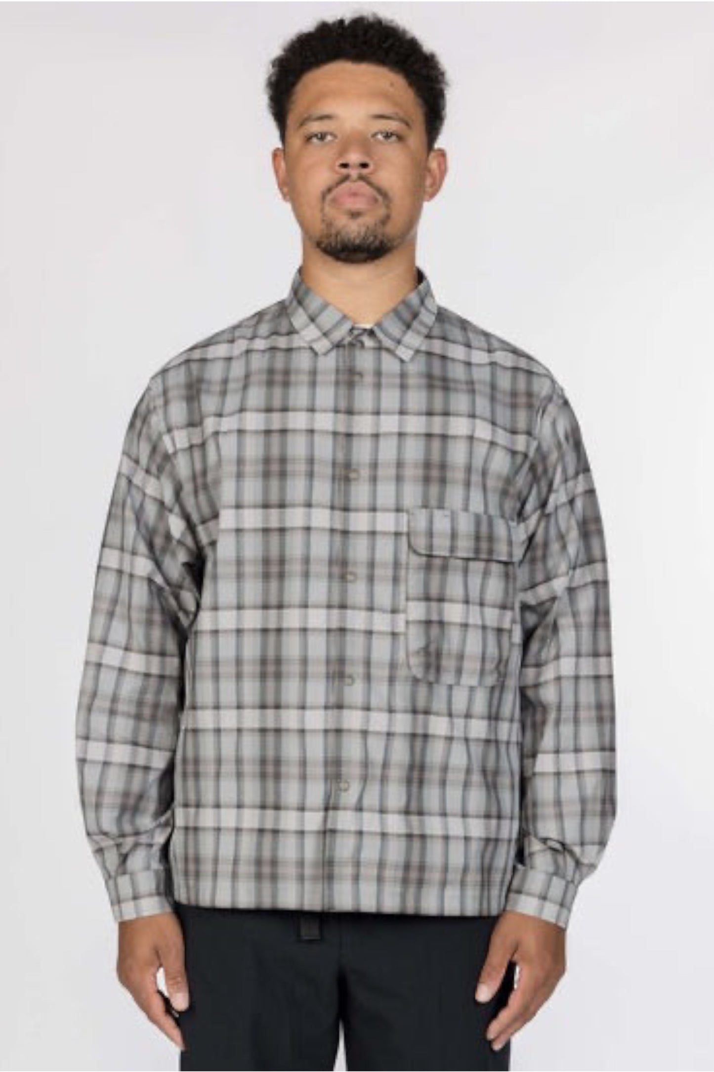 Snow Peak Fade Check Breezy Shirt Greige | Chemise CAVE® Anti-Plis | Edgar Bdx