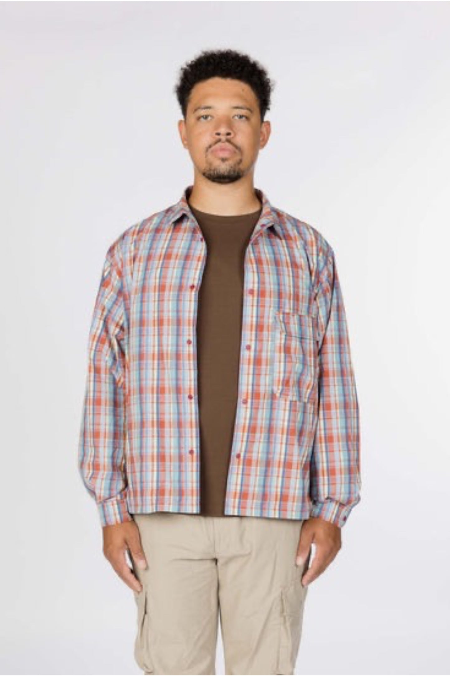 Snow Peak Fade Check Breezy Shirt Red | Chemise CAVE® Anti-Plis | Edgar Bdx