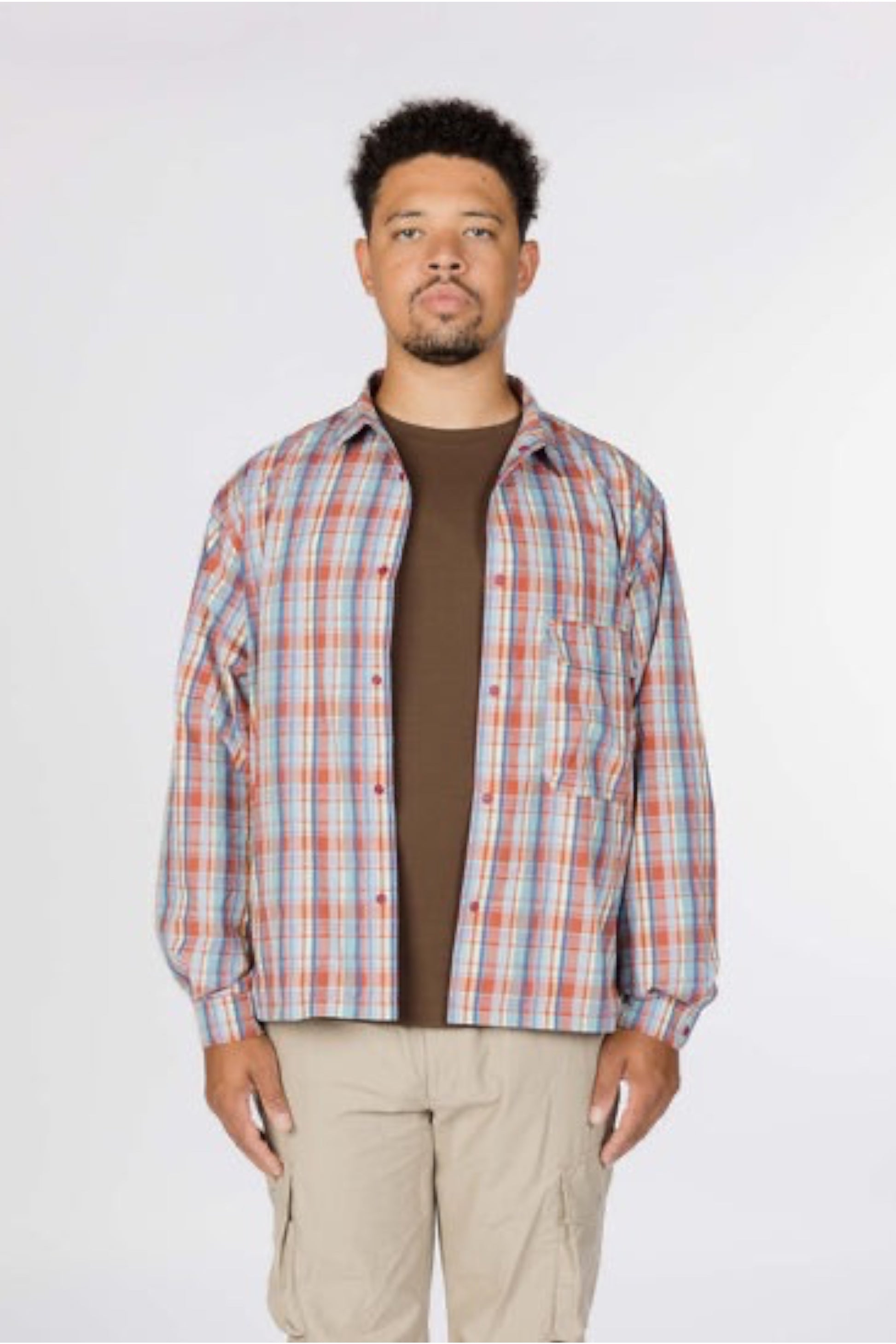 Snow Peak Fade Check Breezy Shirt Red | Chemise CAVE® Anti-Plis | Edgar Bdx