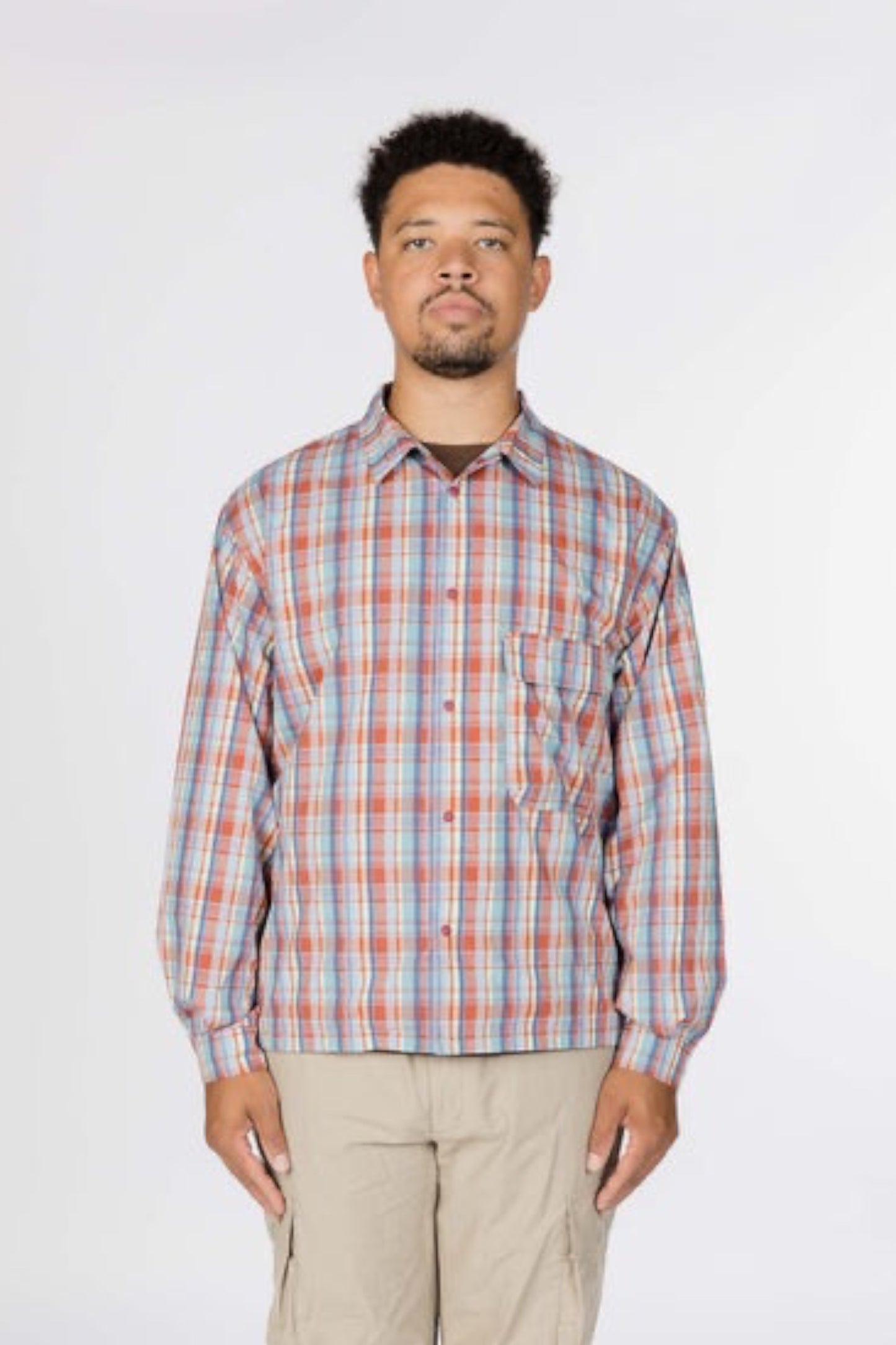 Snow Peak Fade Check Breezy Shirt Red | Chemise CAVE® Anti-Plis | Edgar Bdx