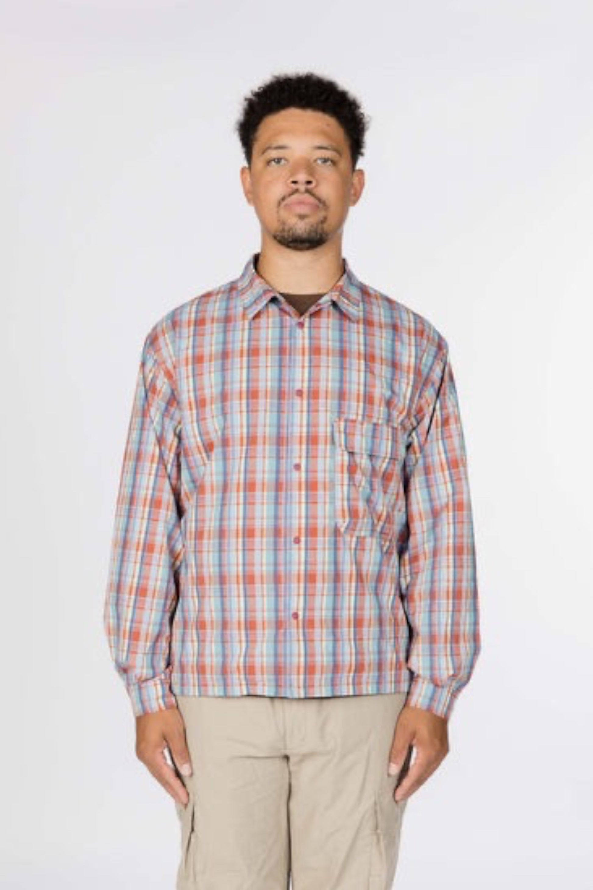 Snow Peak Fade Check Breezy Shirt Red | Chemise CAVE® Anti-Plis | Edgar Bdx