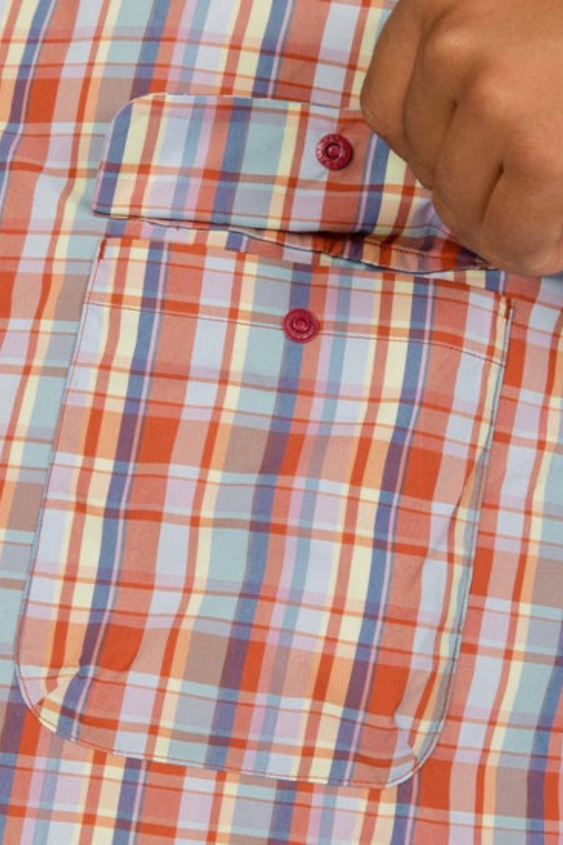 Snow Peak Fade Check Breezy Shirt Red | Chemise CAVE® Anti-Plis | Edgar Bdx