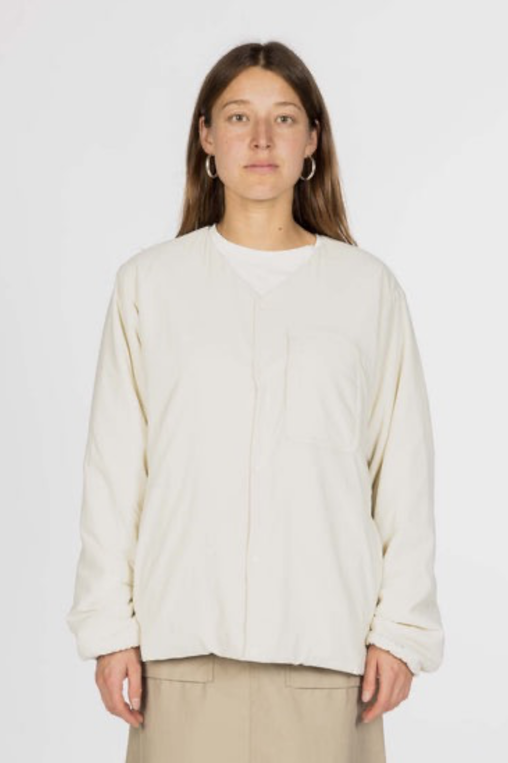 Snow Peak Flexible Insulated Cardigan Ecru | Cardigan PrimaLoft® Nylon Recyclé | Edgar Bdx
