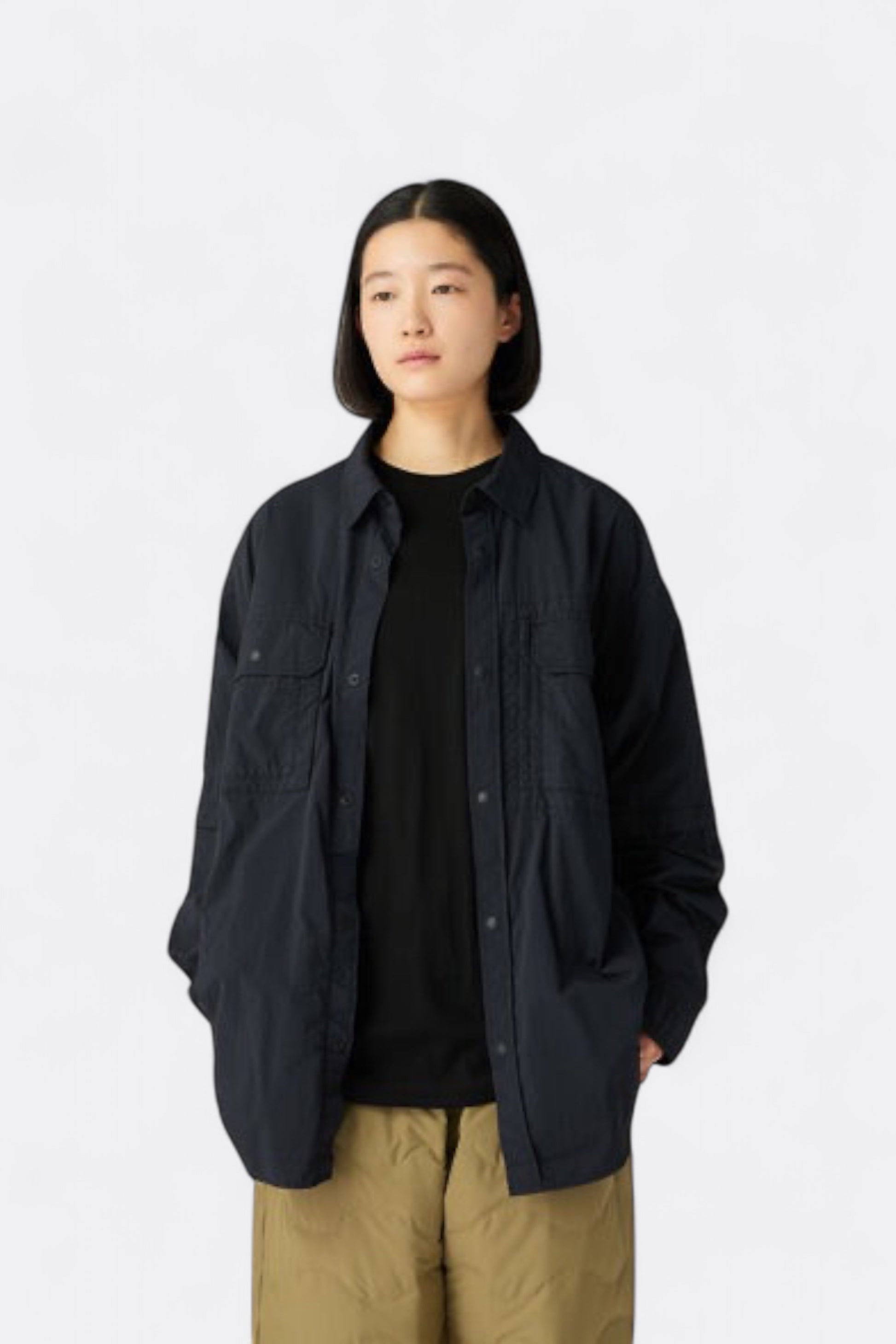 Snow Peak - Garment Dyed Convertible Shirt (Black)