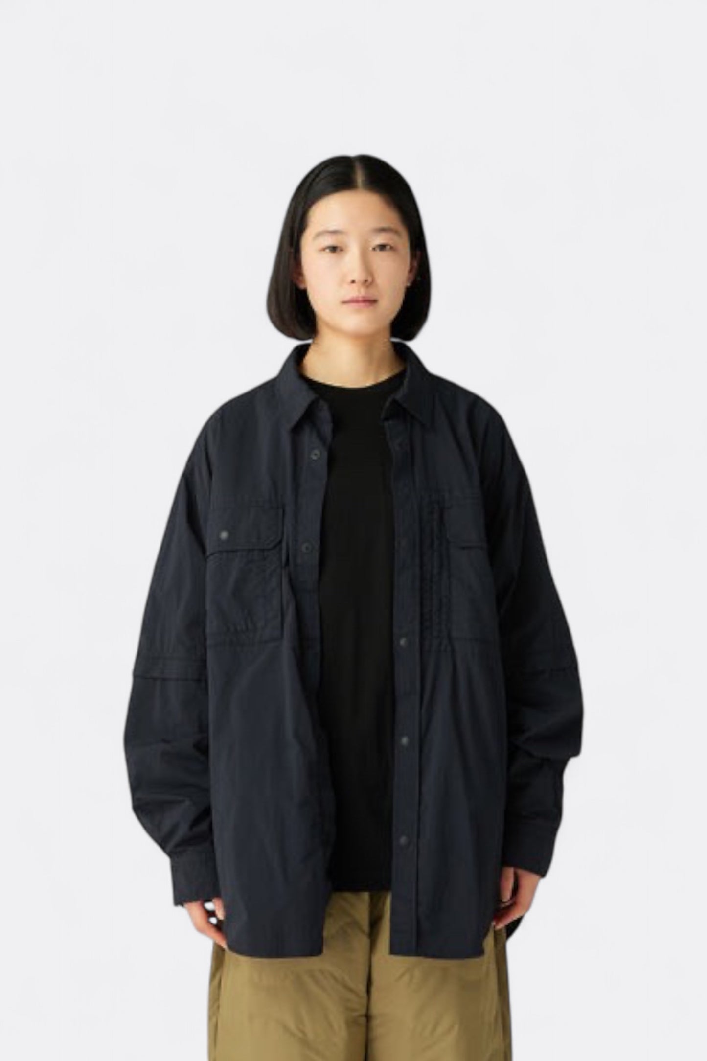 Snow Peak - Garment Dyed Convertible Shirt (Black)