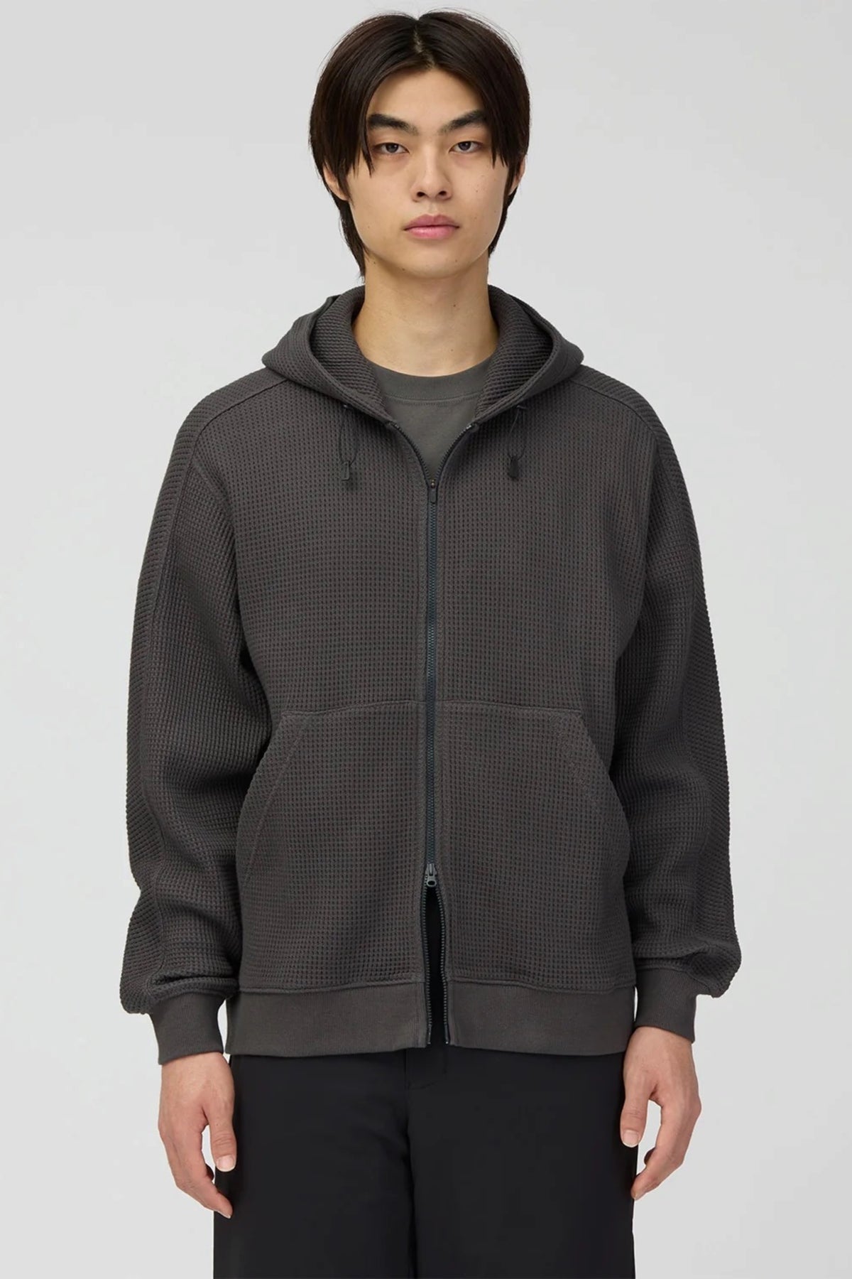 SNOW PEAK Heavyweight Waffle Zip Parka Charcoal | Sweat | Edgar Bdx