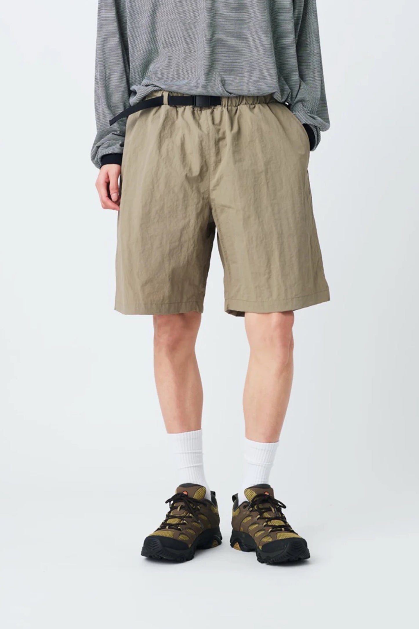 Snow Peak Nylon Washer Shorts Greige | Short Nylon Finition Washer Coupe Relaxée | Edgar Bdx