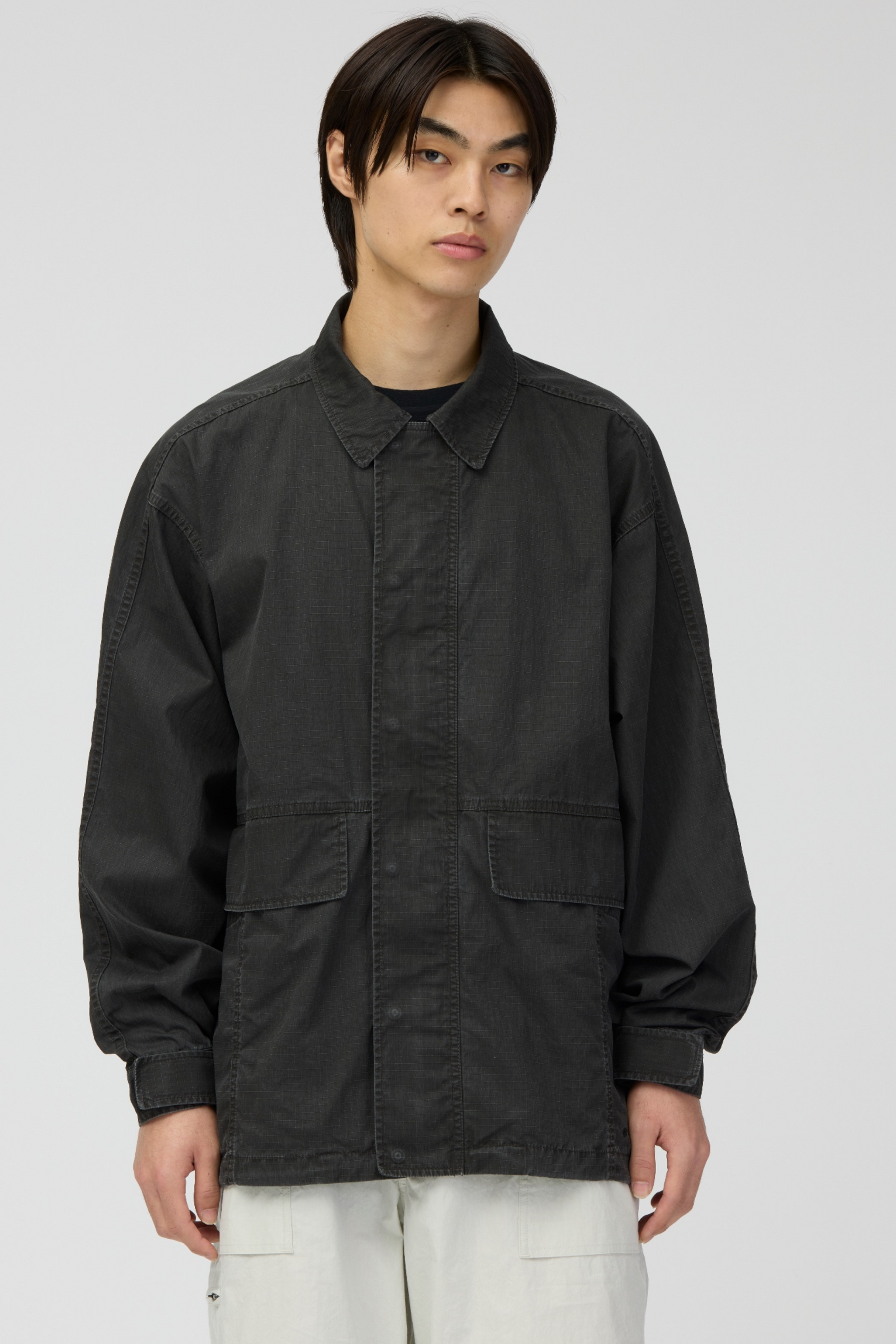 SNOW PEAK Pigment Washed Jacket Charcoal | Veste Ripstop Coton Délavée | Edgar Bdx