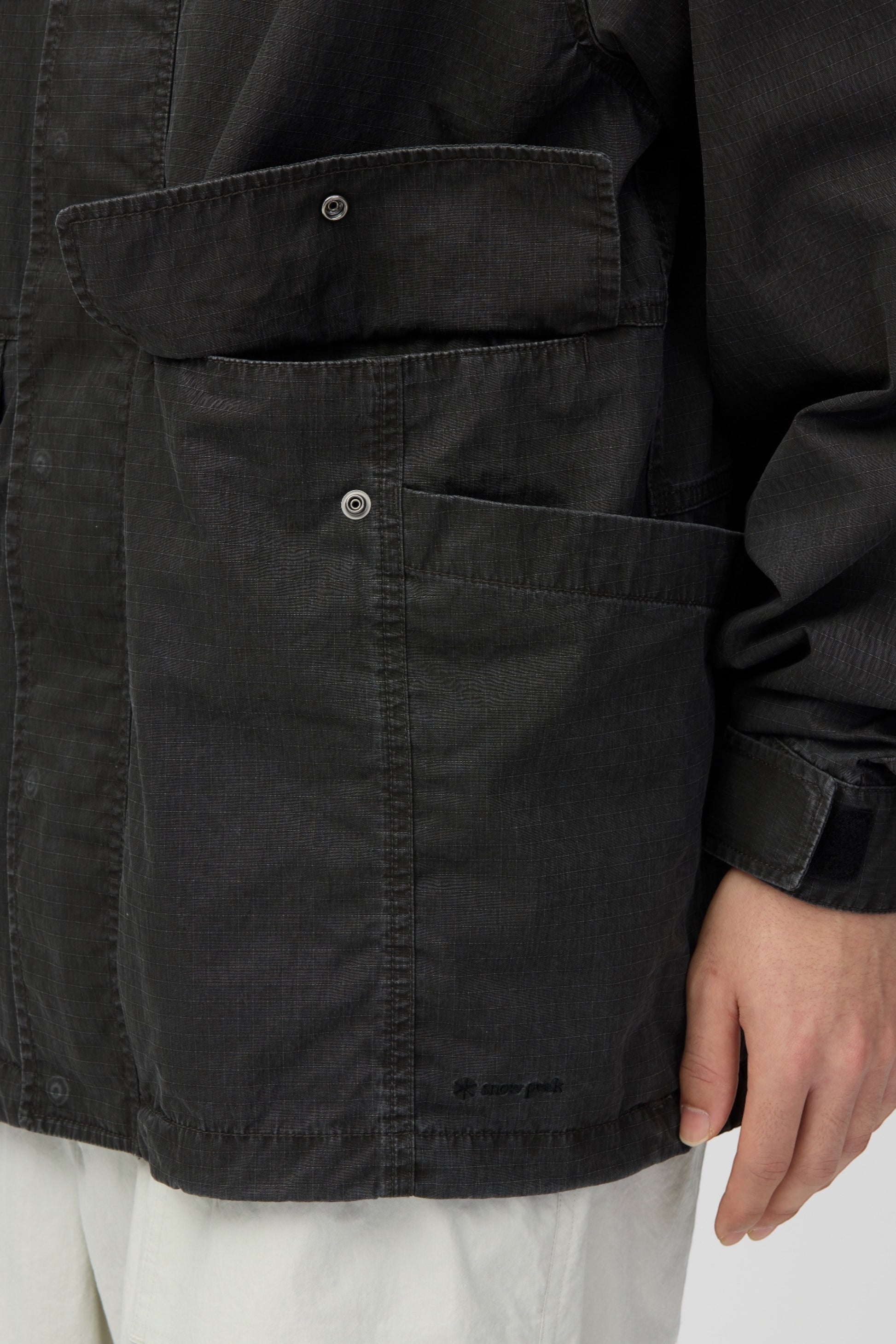 SNOW PEAK Pigment Washed Jacket Charcoal | Veste Ripstop Coton Délavée | Edgar Bdx