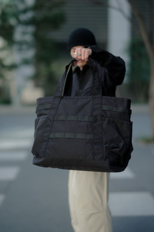 Snow Peak Recycled Cordura Tote Bag Black | Tote Nylon Cordura Recyclé Autoportant | Edgar Bdx