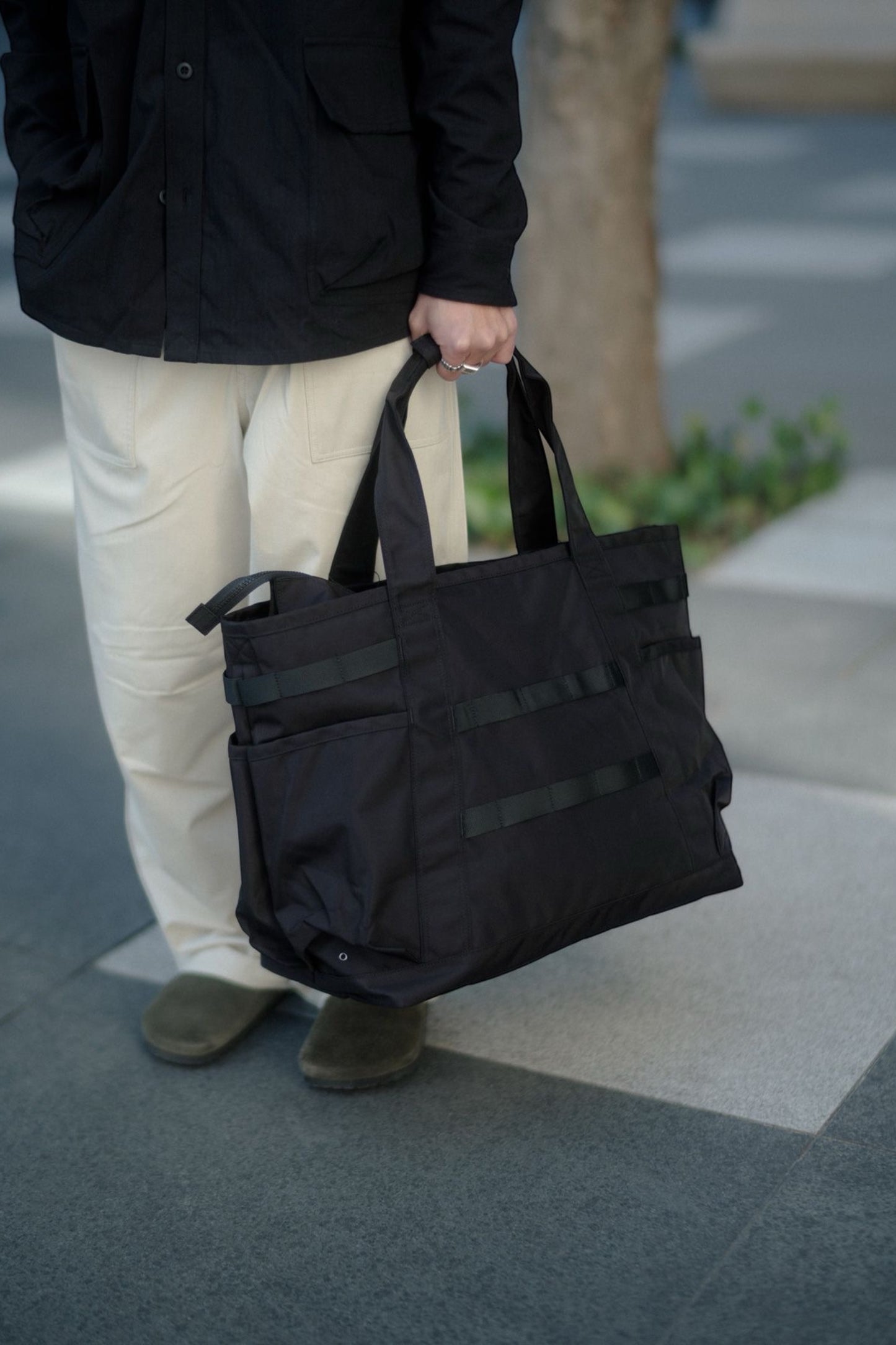 Snow Peak Recycled Cordura Tote Bag Black | Tote Nylon Cordura Recyclé Autoportant | Edgar Bdx