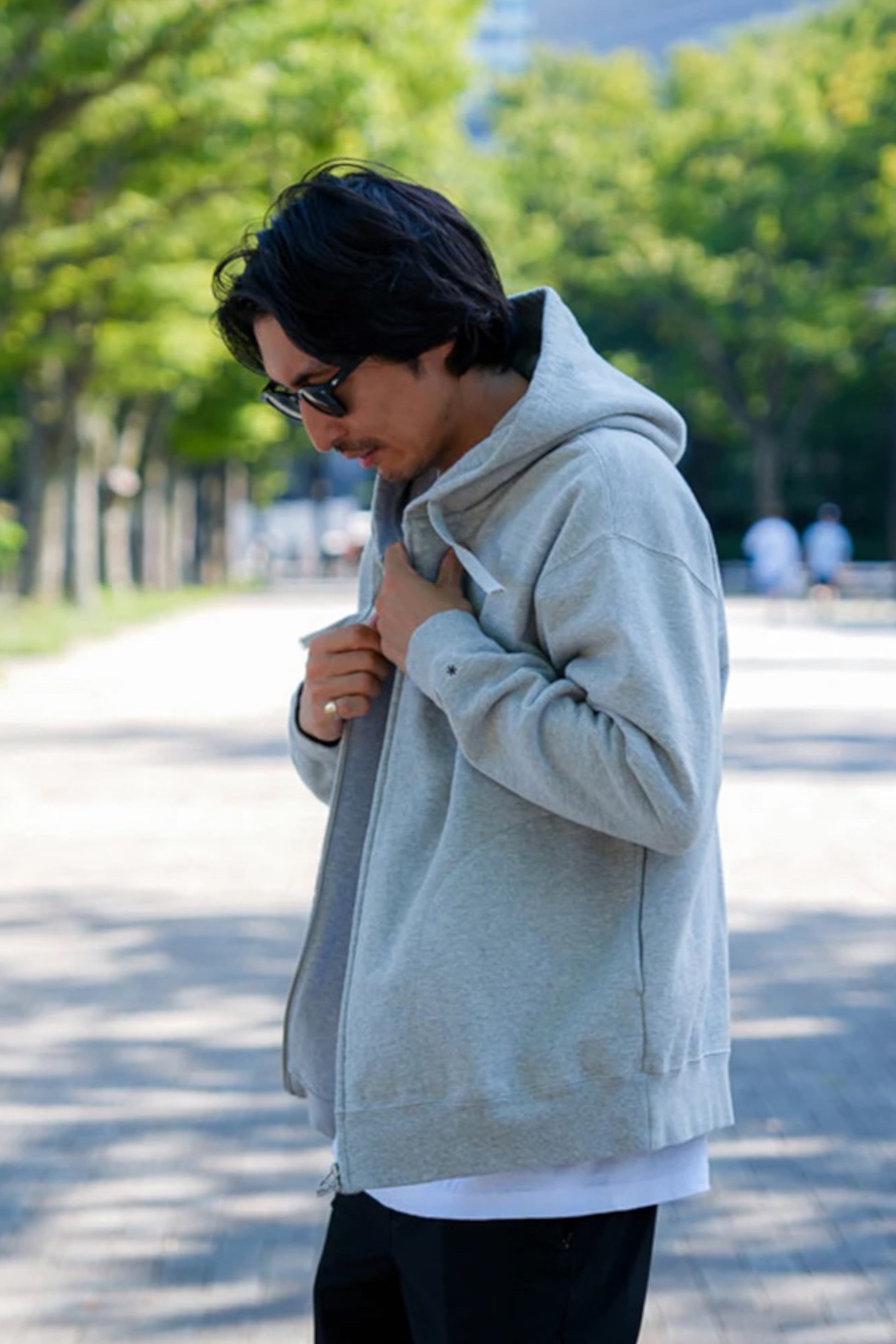 Snow Peak - Recycled Cotton Zip Up Hoodie (Mid Grey)