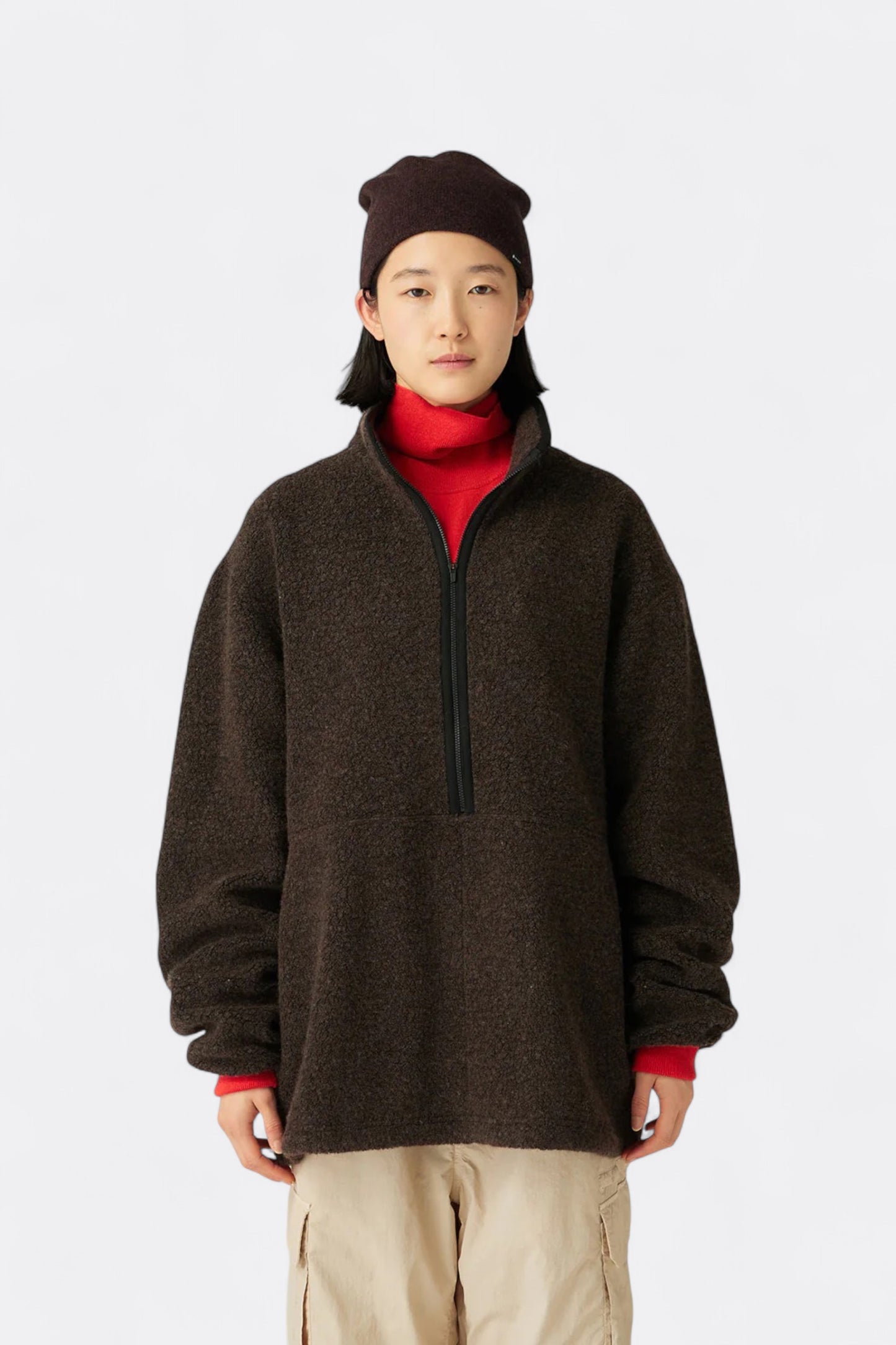 Snow Peak - Recycled Wool Boa Pullover (Dark Brown)
