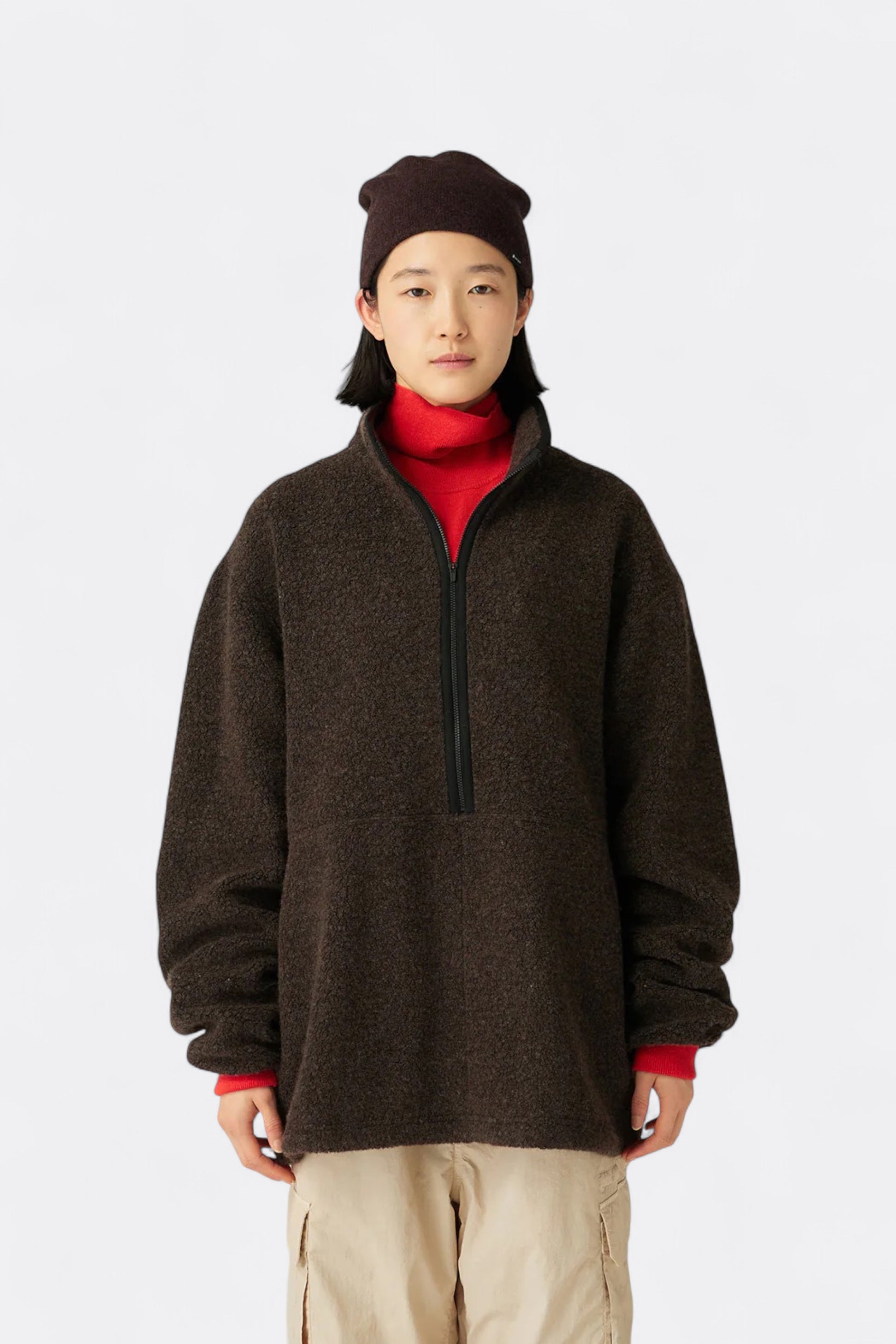 Snow Peak - Recycled Wool Boa Pullover (Dark Brown)