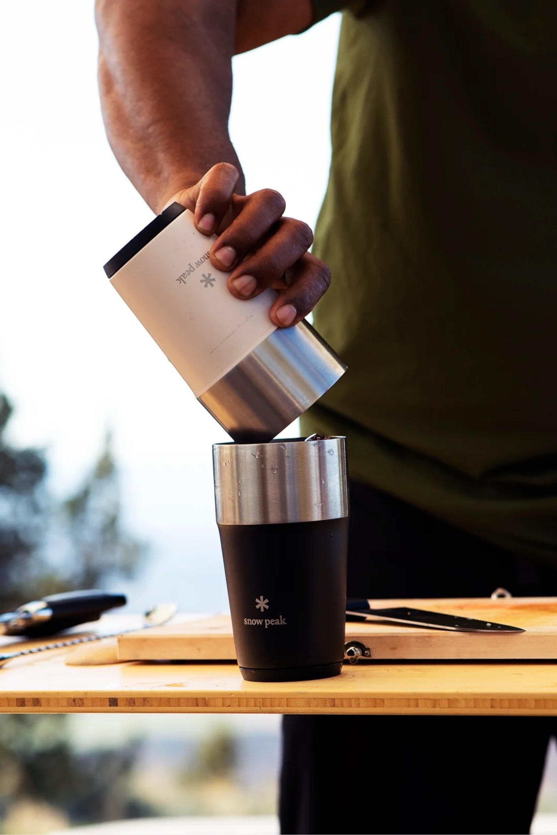 Snow Peak Shimo Tumbler 470 Silver | Gobelet Isotherme Empilable | Edgar Bdx