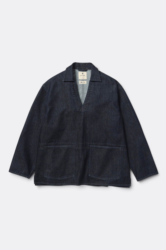 SNOW PEAK TAKIBI Denim Pullover Indigo | Pull Denim Ignifuge Kanekalon® | Edgar Bdx