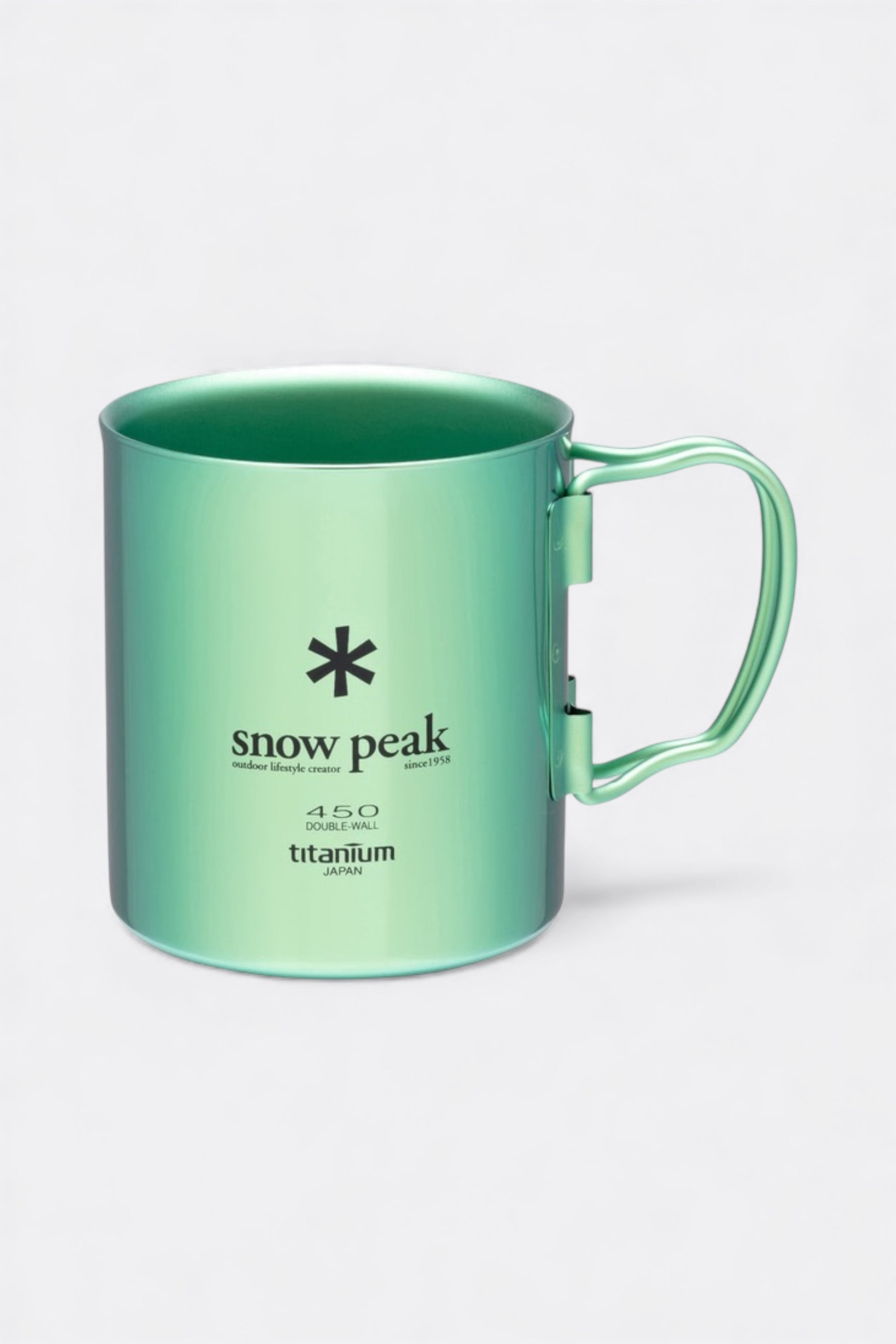 Snow Peak - Titanium Single Wall 450 Coloured Mug (Green)