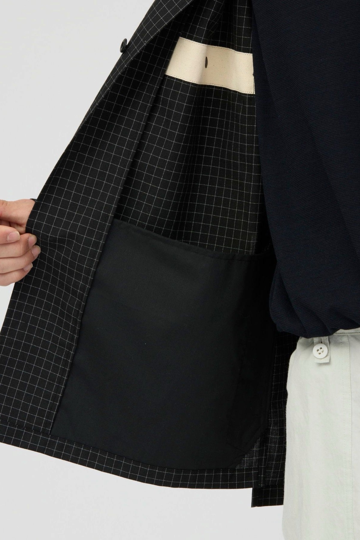 SNOW PEAK Wool Reflective Grid Shirt Black | Chemise laine | Edgar Bdx
