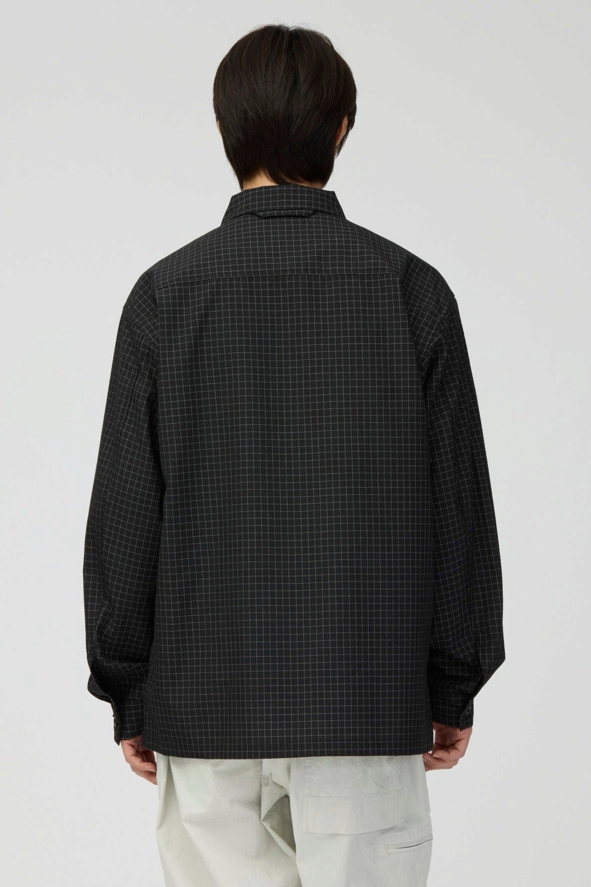 SNOW PEAK Wool Reflective Grid Shirt Black | Chemise laine | Edgar Bdx