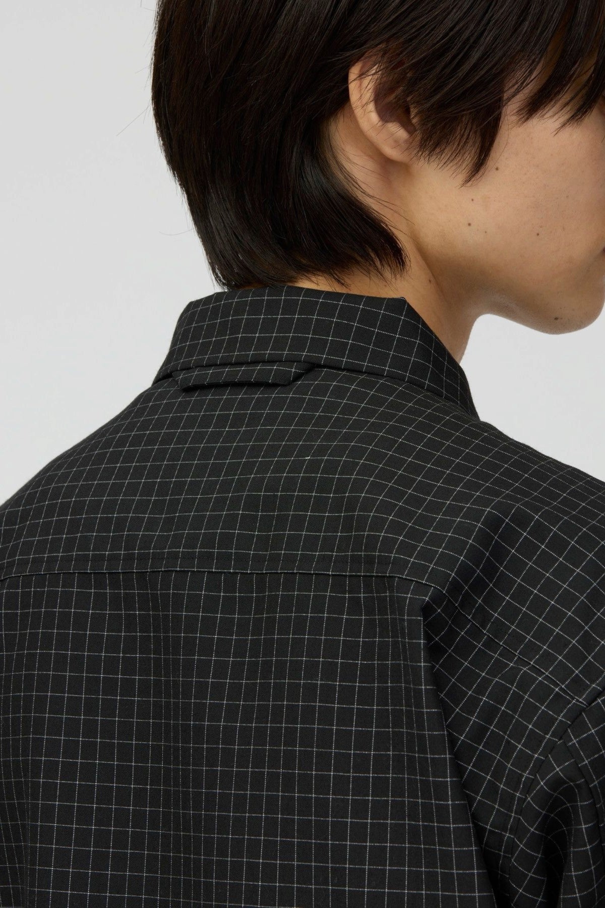 SNOW PEAK Wool Reflective Grid Shirt Black | Chemise laine | Edgar Bdx