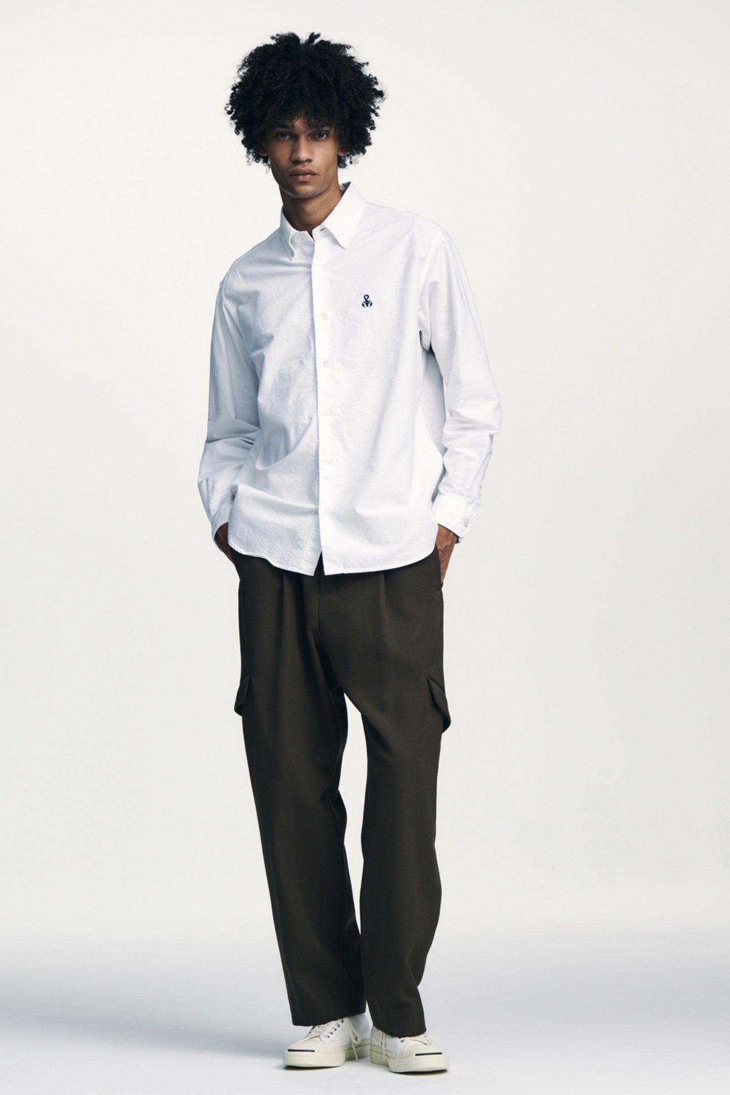 Sophnet Check Paneled B.D Shirt Navy | Chemise Coton Oxford Japon | Edgar Bdx