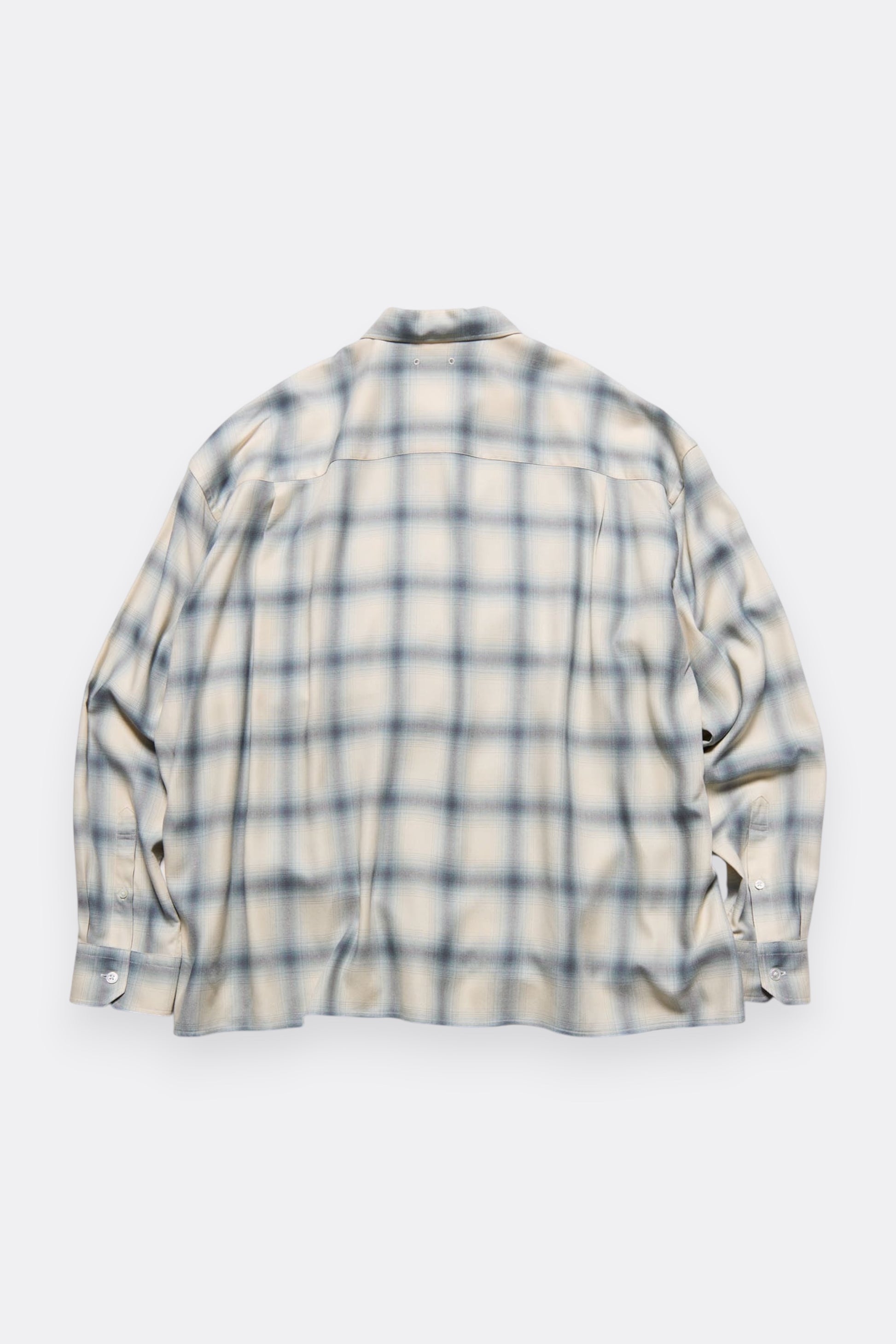 Sophnet Drape Zip-Up Shirt Off White Check | Chemise Rayon Japon | Edgar Bdx