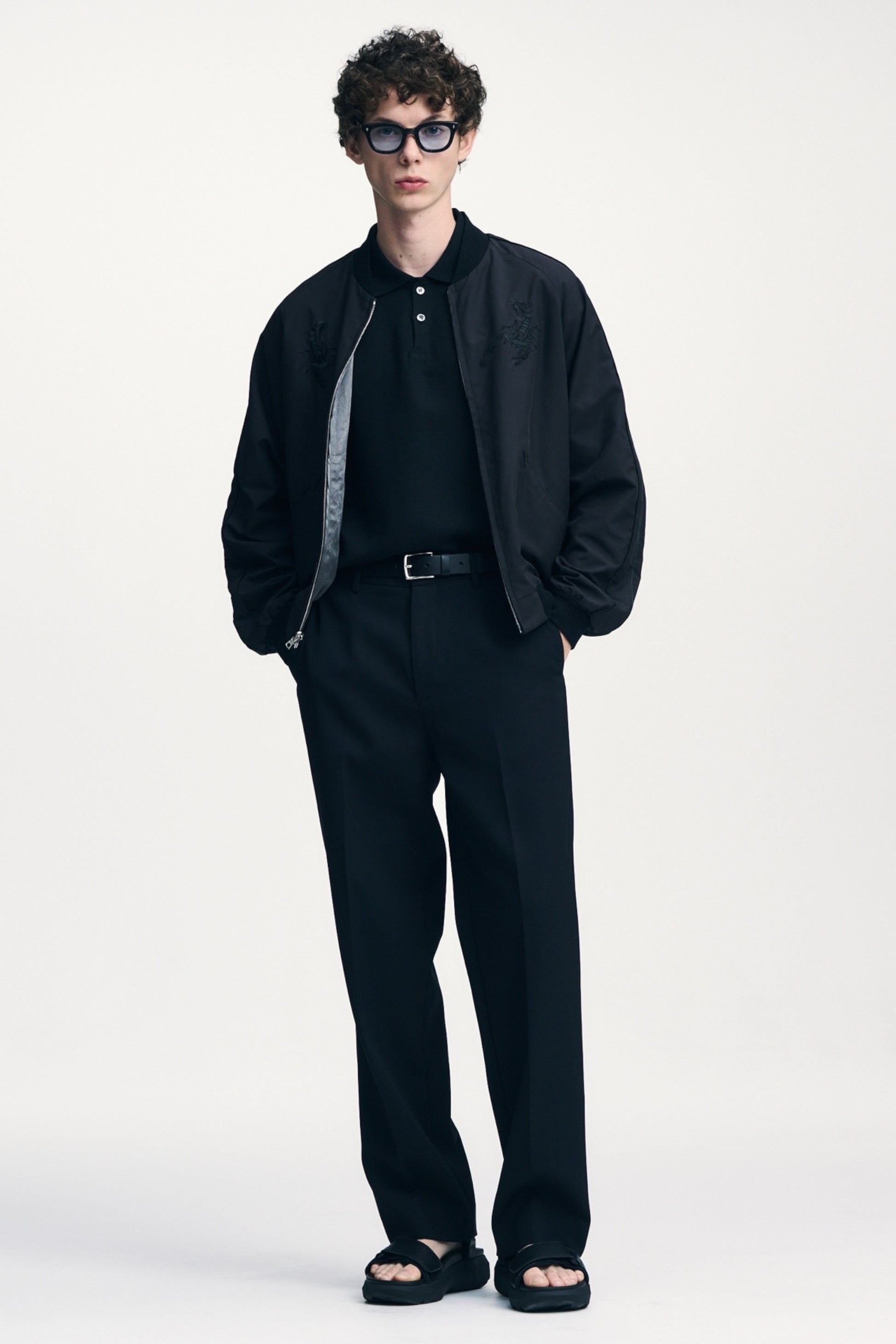 Sophnet Linen Mesh Oversized Polo Black | Polo Lin Acétate Oversize | Edgar Bdx