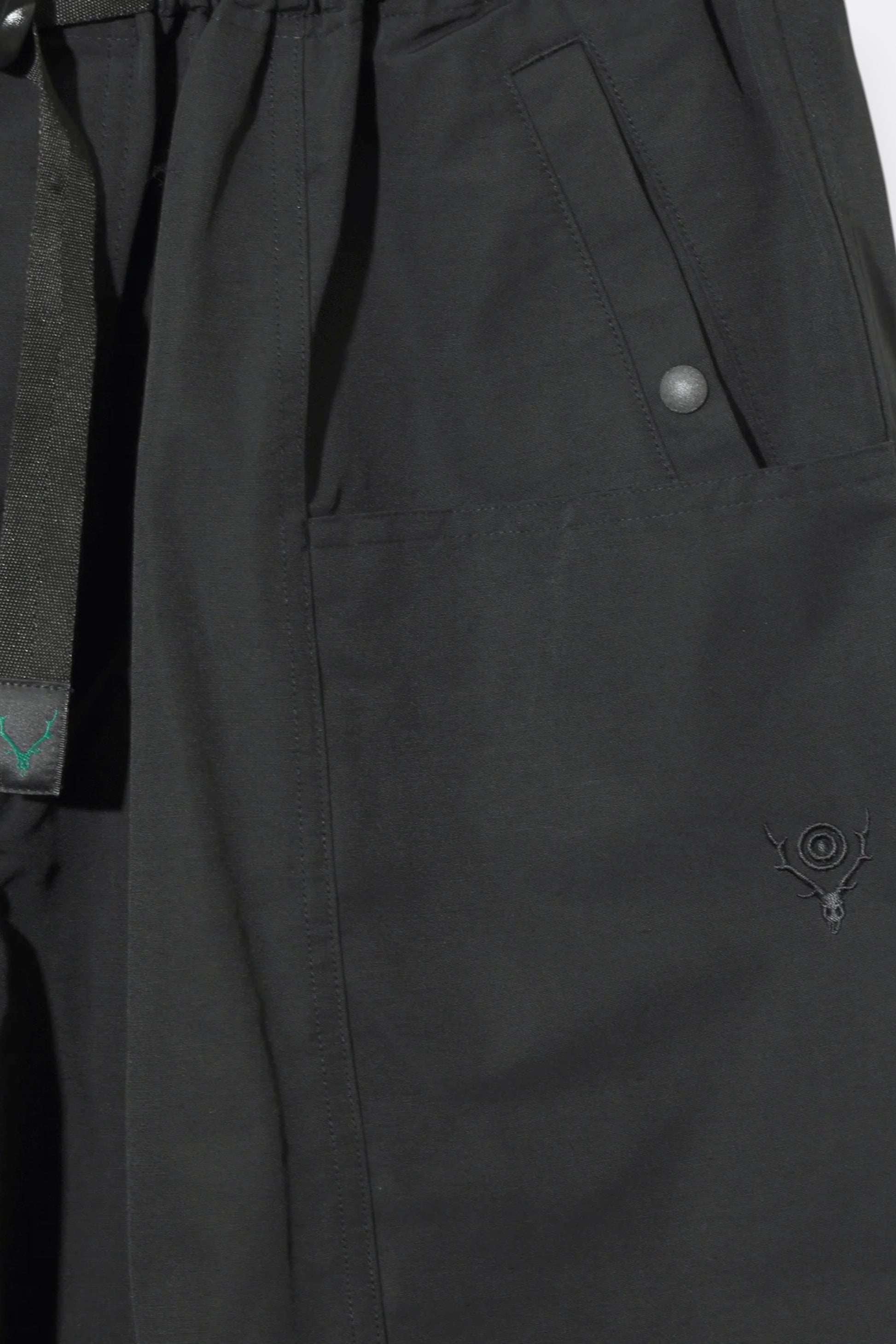 South2 West8 Belted C.S Pant C/N Grosgrain Black | Pantalon Coton Nylon | Edgar Bdx