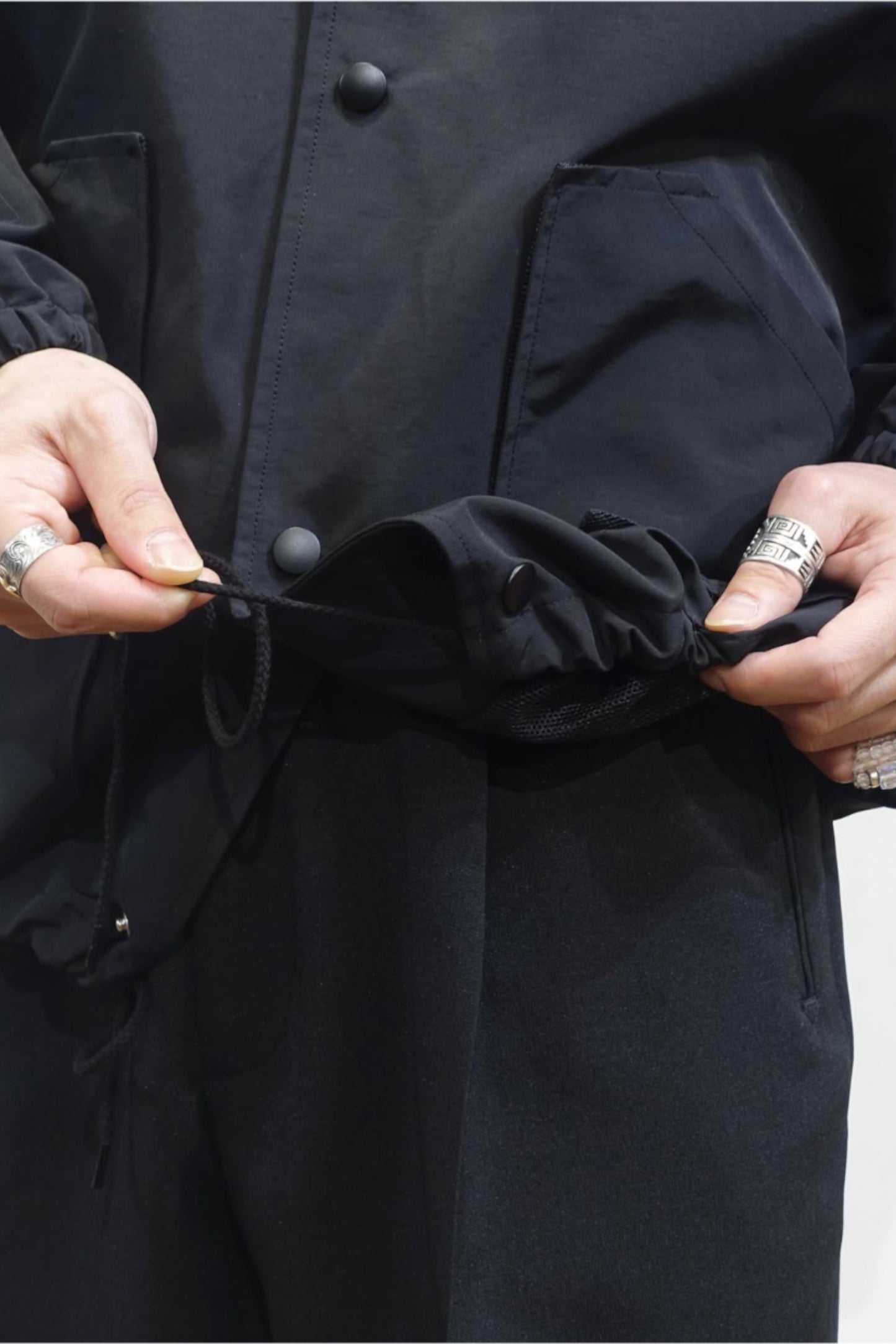 South2 West8 Coach Jacket C/N Grosgrain Black | Veste Coton Nylon | Edgar Bdx