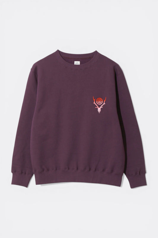 South2 West8 Crew Neck Sweat Shirt French Terry Purple | Sweat | Edgar Bdx