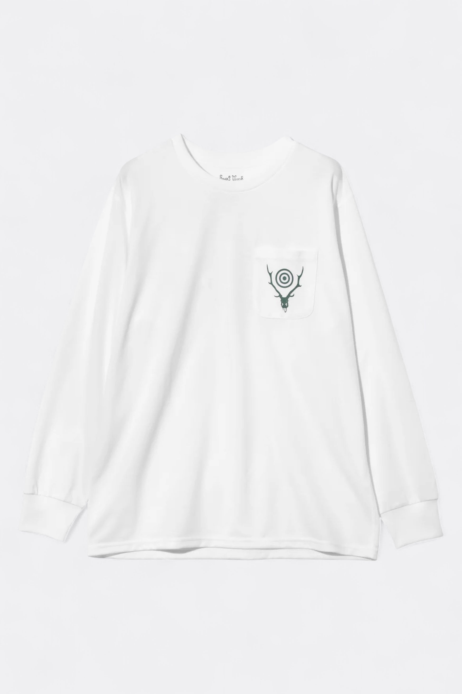 South2 West8 - L/S Round Pocket Tee Circle Horn (White)