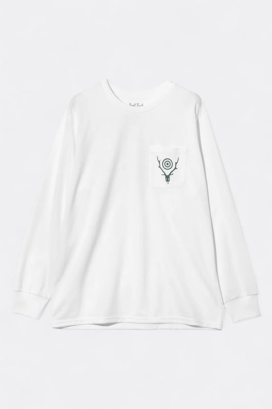 South2 West8 - L/S Round Pocket Tee Circle Horn (White)