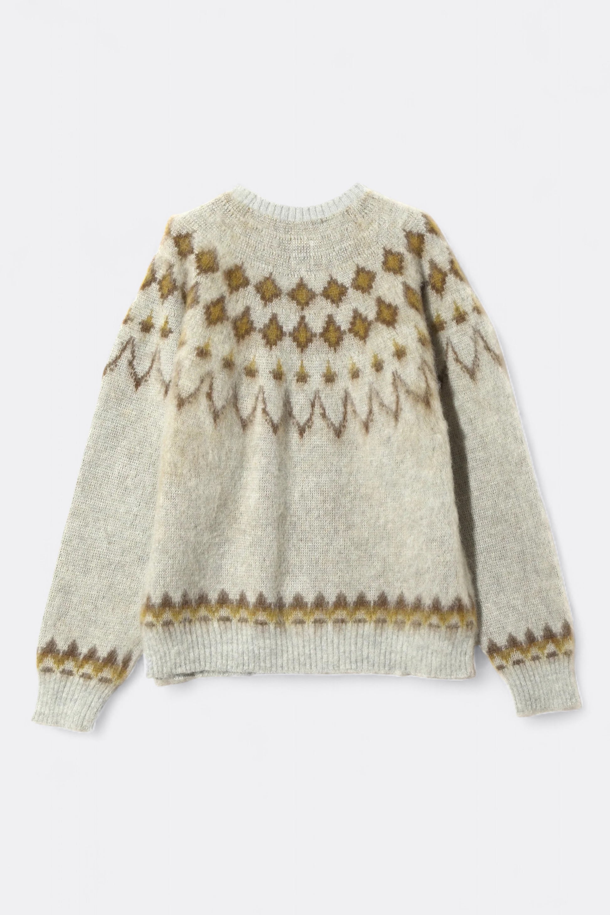 South2 West8 - Mohair Crew Neck Sweater Nordic Skull (Ice Grey)