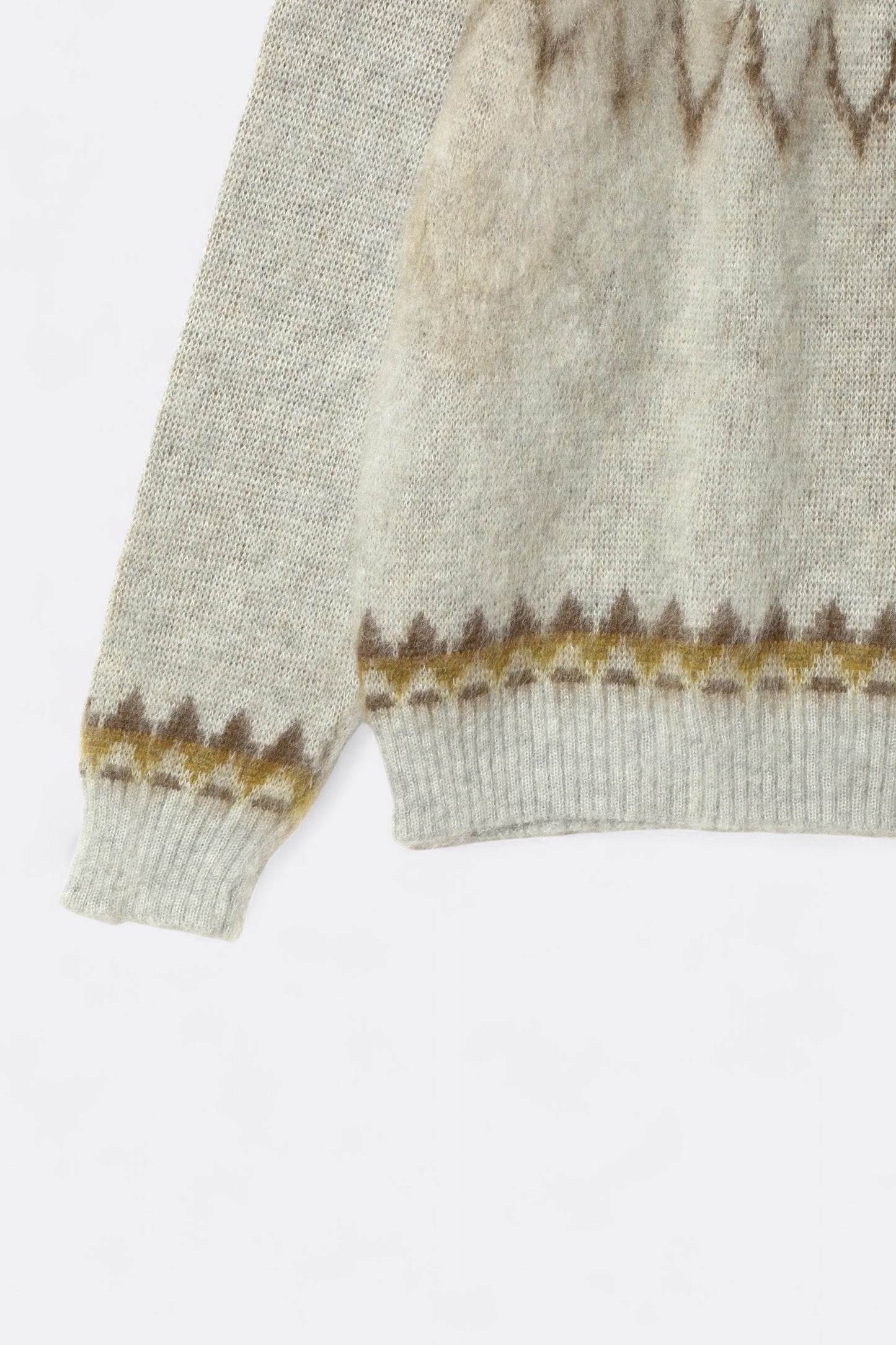 South2 West8 - Mohair Crew Neck Sweater Nordic Skull (Ice Grey)