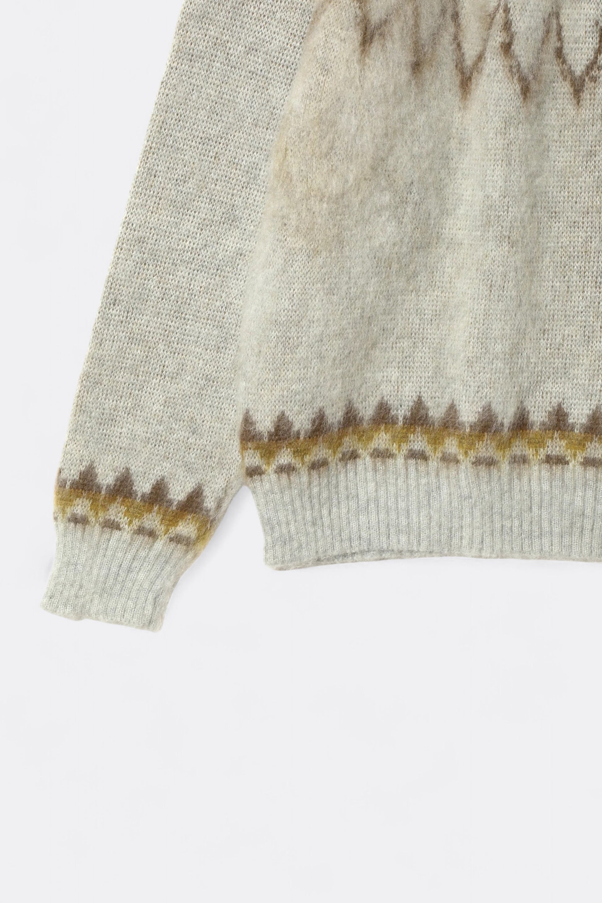 South2 West8 - Mohair Crew Neck Sweater Nordic Skull (Ice Grey)