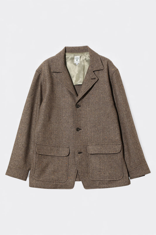 South2 West8 - Pen Jacket Wool Nep Tweed (Brown)