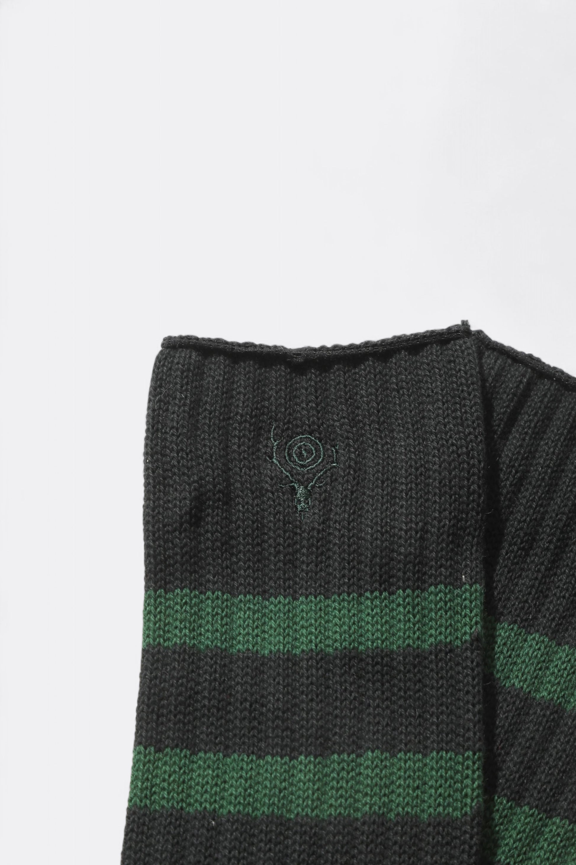 South2 West8 - Ribbed Socks - Line / Skull & Target (Black)