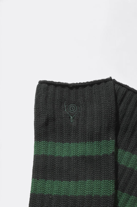 South2 West8 - Ribbed Socks - Line / Skull & Target (Black)