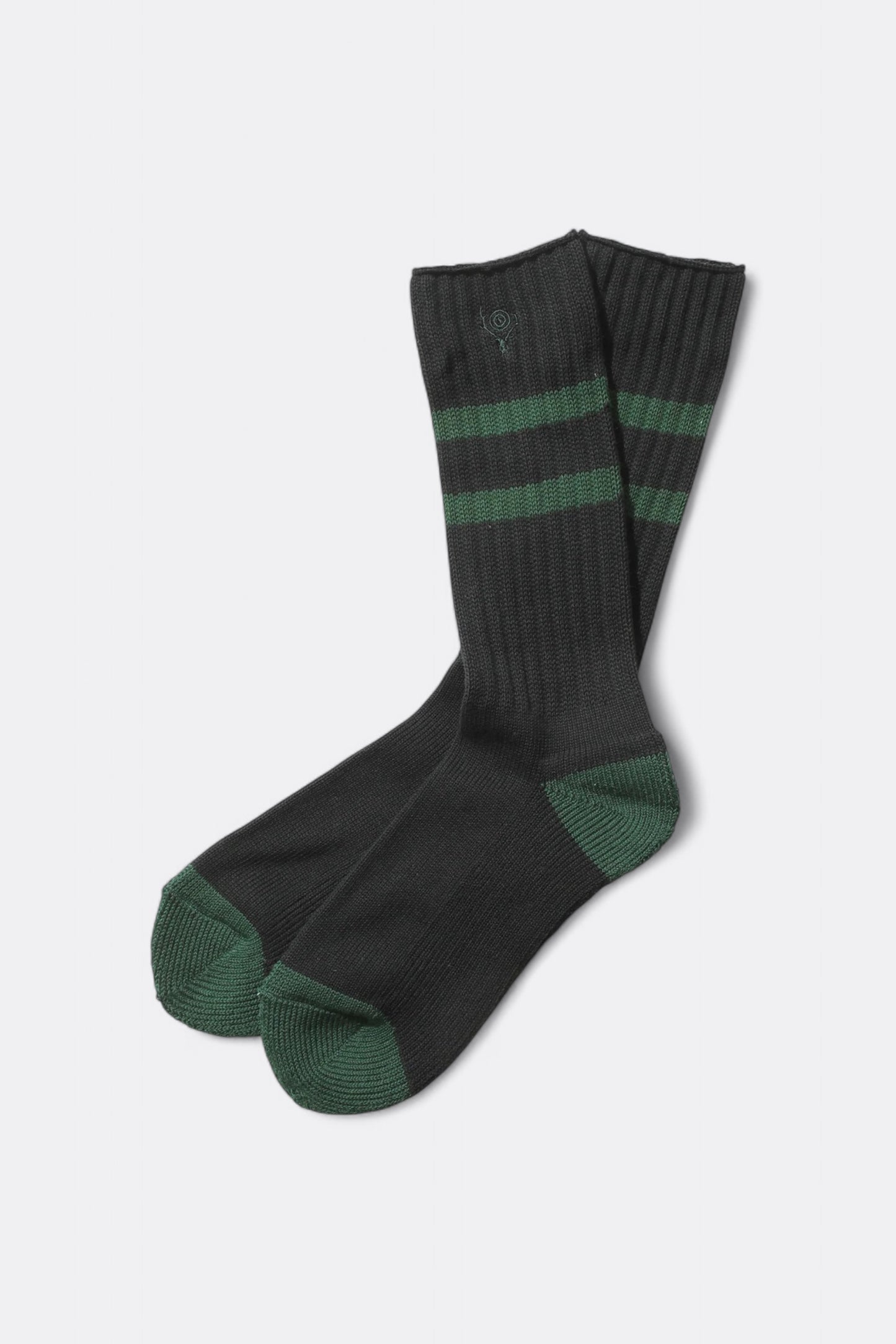 South2 West8 - Ribbed Socks - Line / Skull & Target (Black)