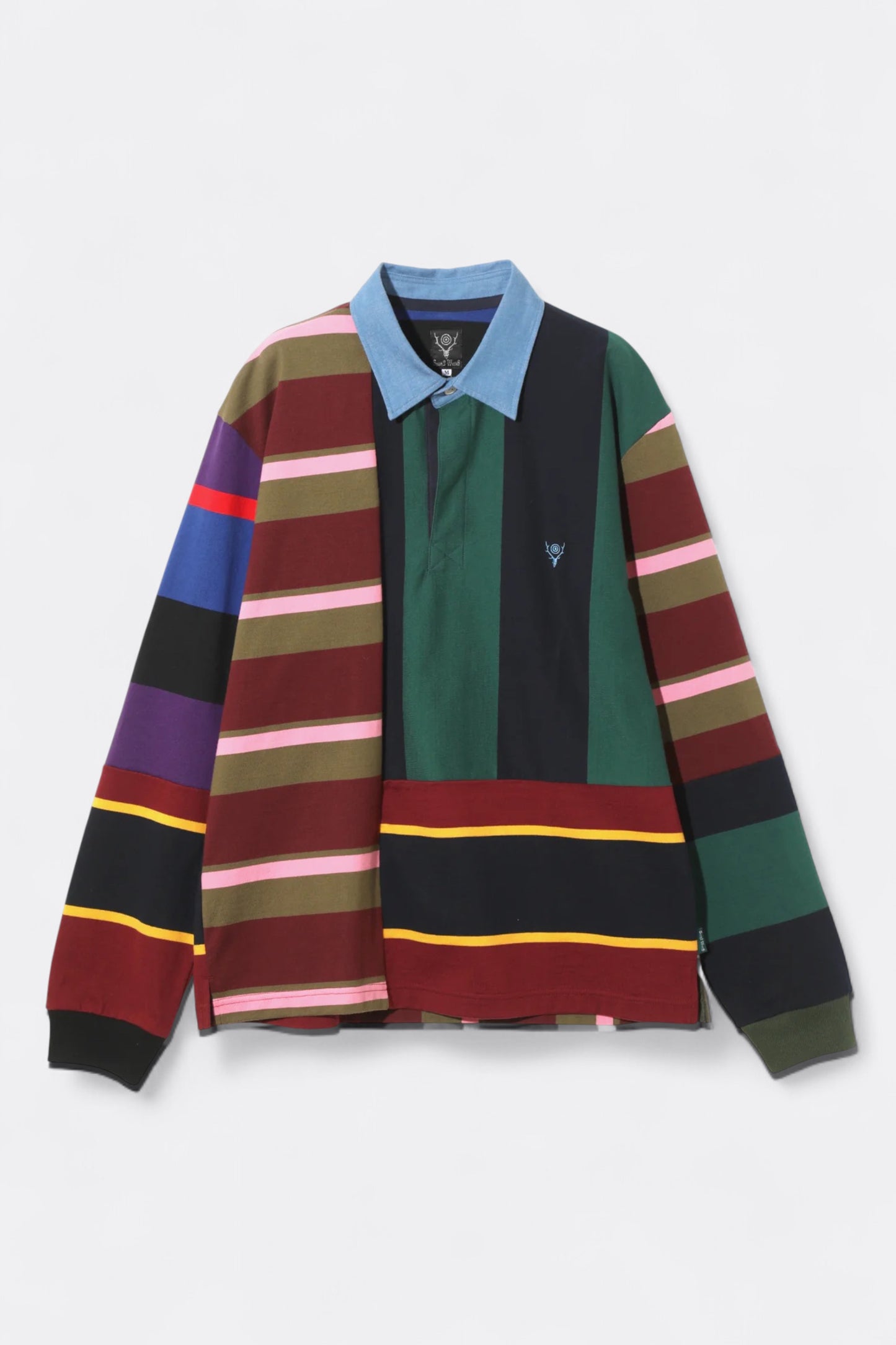 South2 West8 - Rugger Shirt Cotton Plainstitch (Crazy Pattern B)