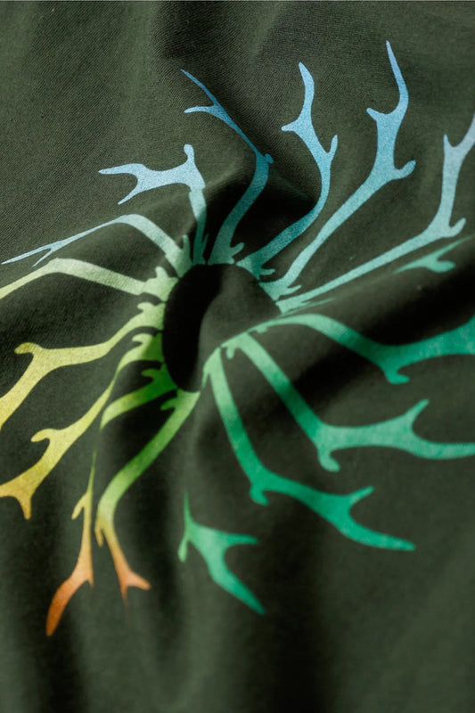 South2 West8 S/S Crew Neck Tee Skull Target Gradation Dk Green | Edgar Bdx