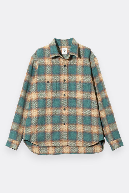 South2 West8 - Work Shirt TC Jazz Nep Plaid (Green)