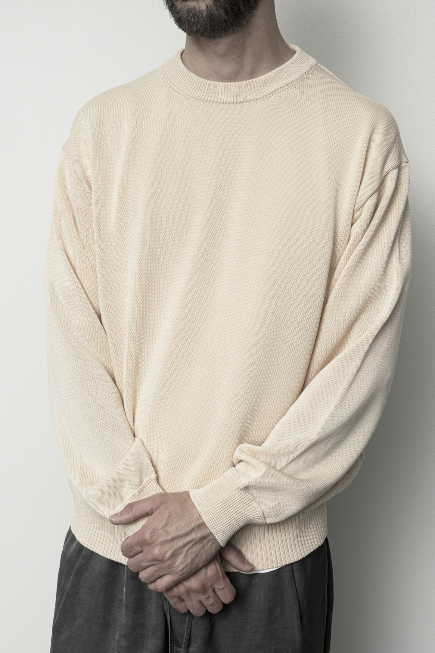 Pull Coton 10G Blue Grey Still By Hand - Coton Mercerisé Japonais Premium