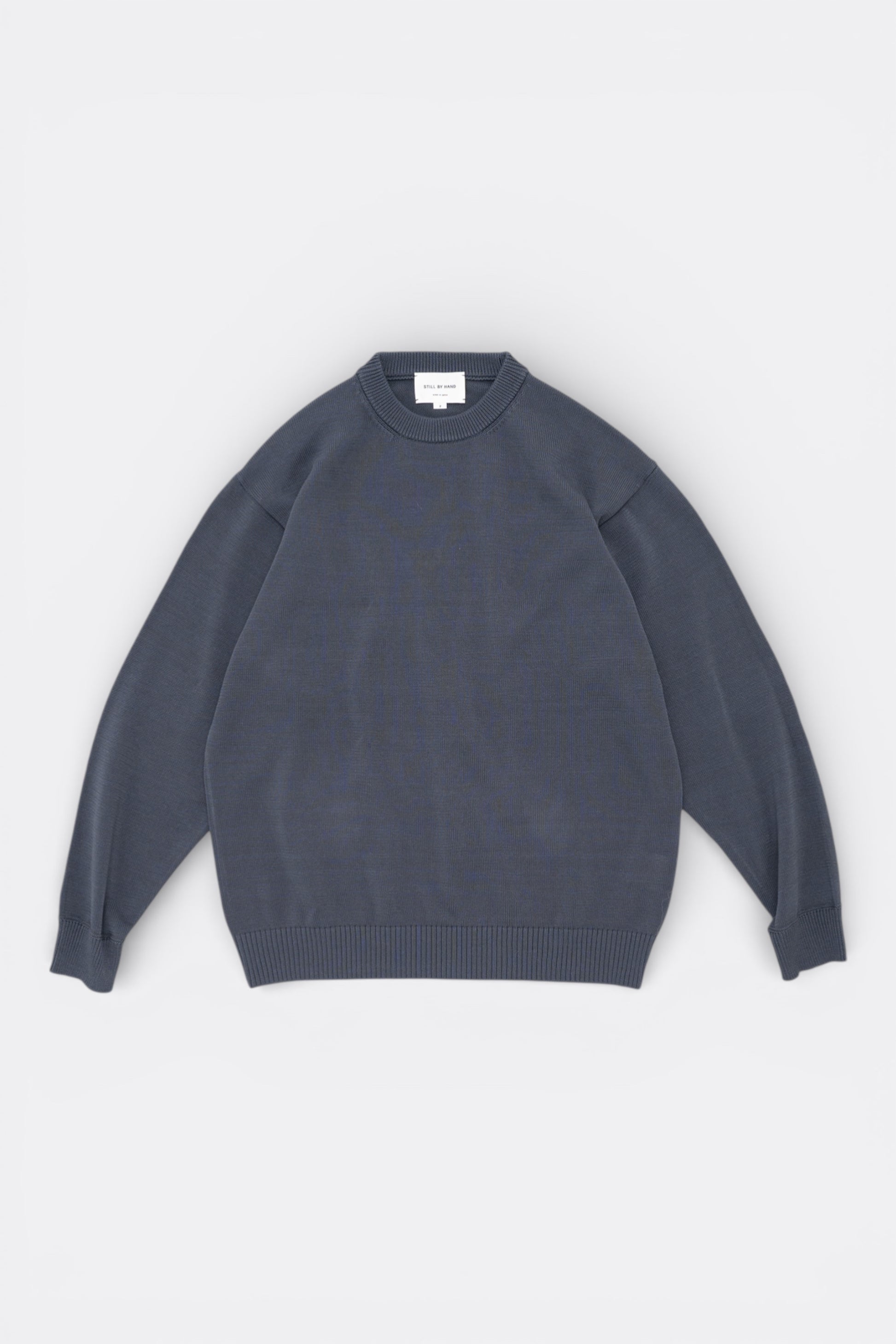 Pull Coton 10G Blue Grey Still By Hand - Coton Mercerisé Japonais Premium