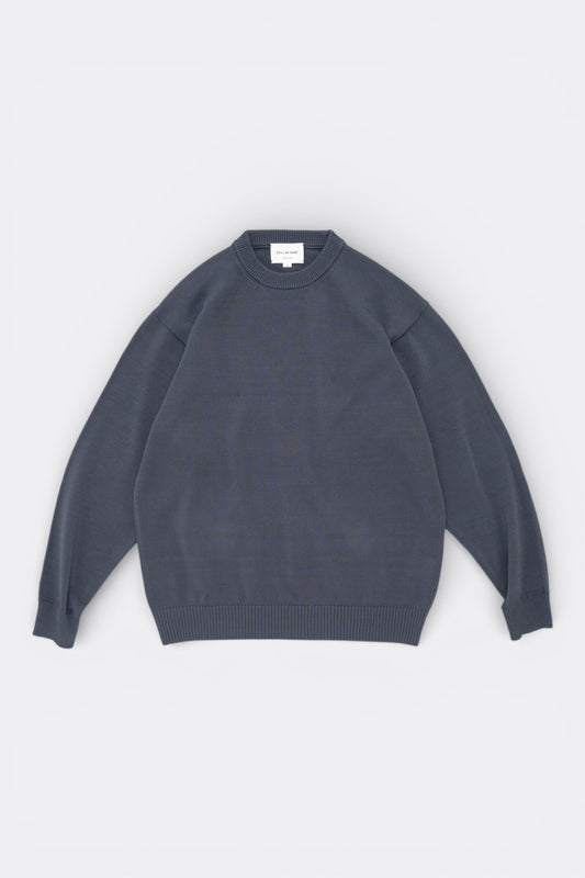 Pull Coton 10G Blue Grey Still By Hand - Coton Mercerisé Japonais Premium