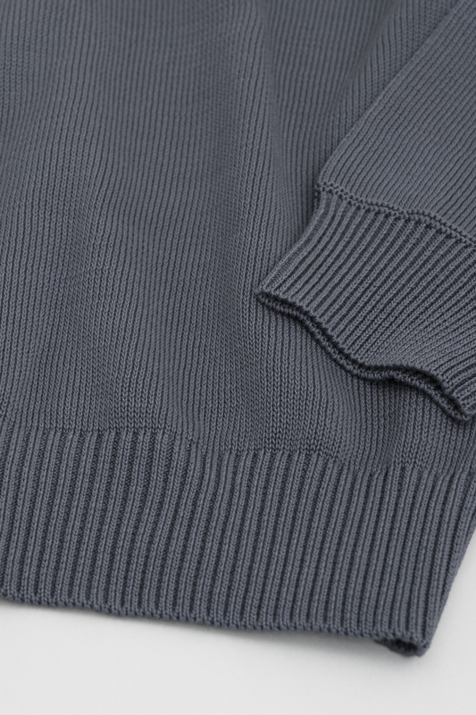 Pull Coton 10G Blue Grey Still By Hand - Coton Mercerisé Japonais Premium