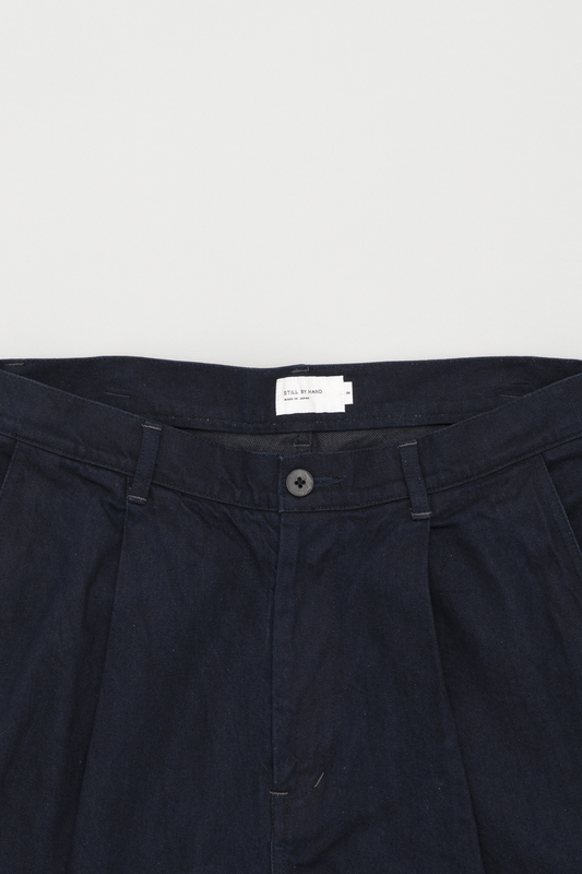 Pantalon Denim 11.5oz Deep Tuck Dark Navy Still By Hand - Coton Japonais