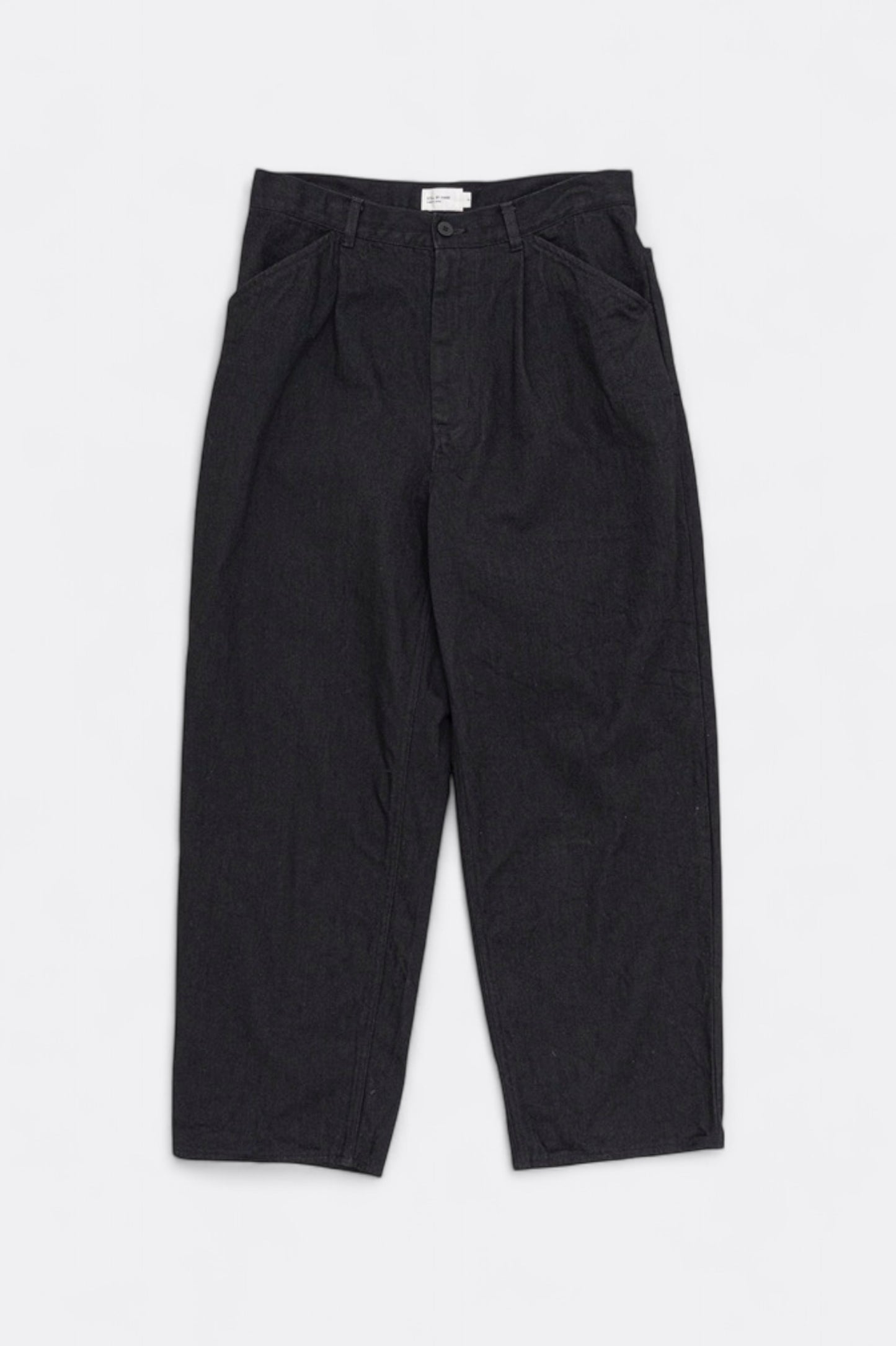 Still By Hand - 12oz Denim 1 Tuck Pants (Black)