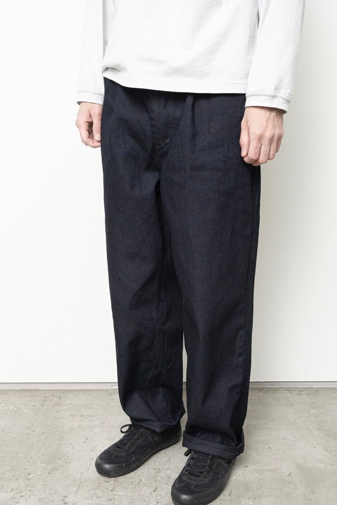 Still By Hand - 12oz Denim 1 Tuck Pants (Black)