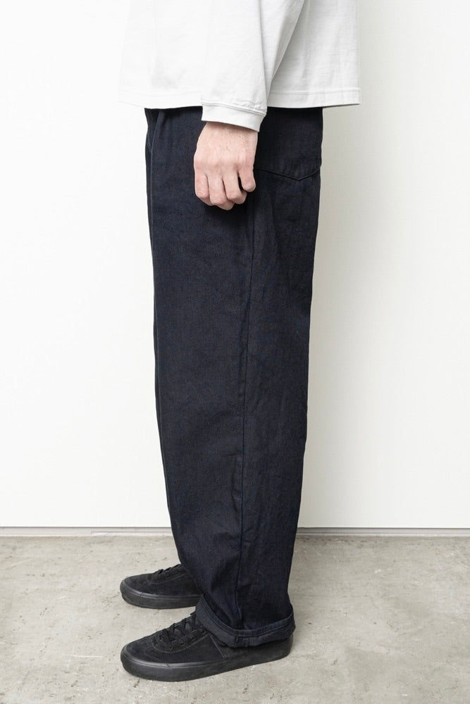 Still By Hand - 12oz Denim 1 Tuck Pants (Black)
